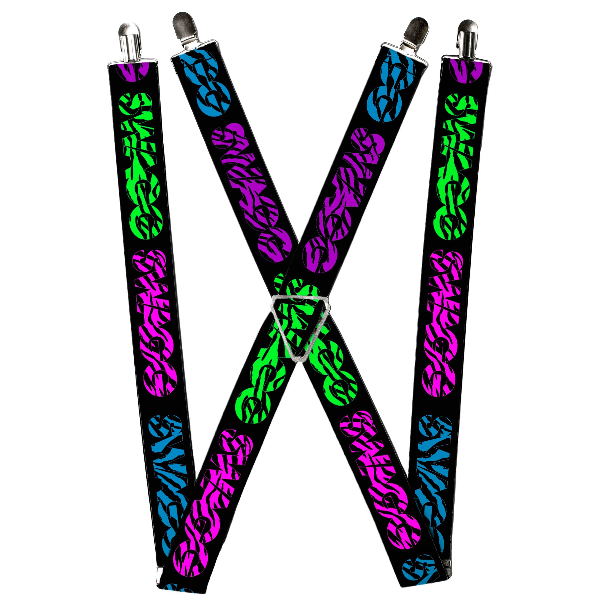Suspenders - SWAGG Black/Zebra Multi Neon