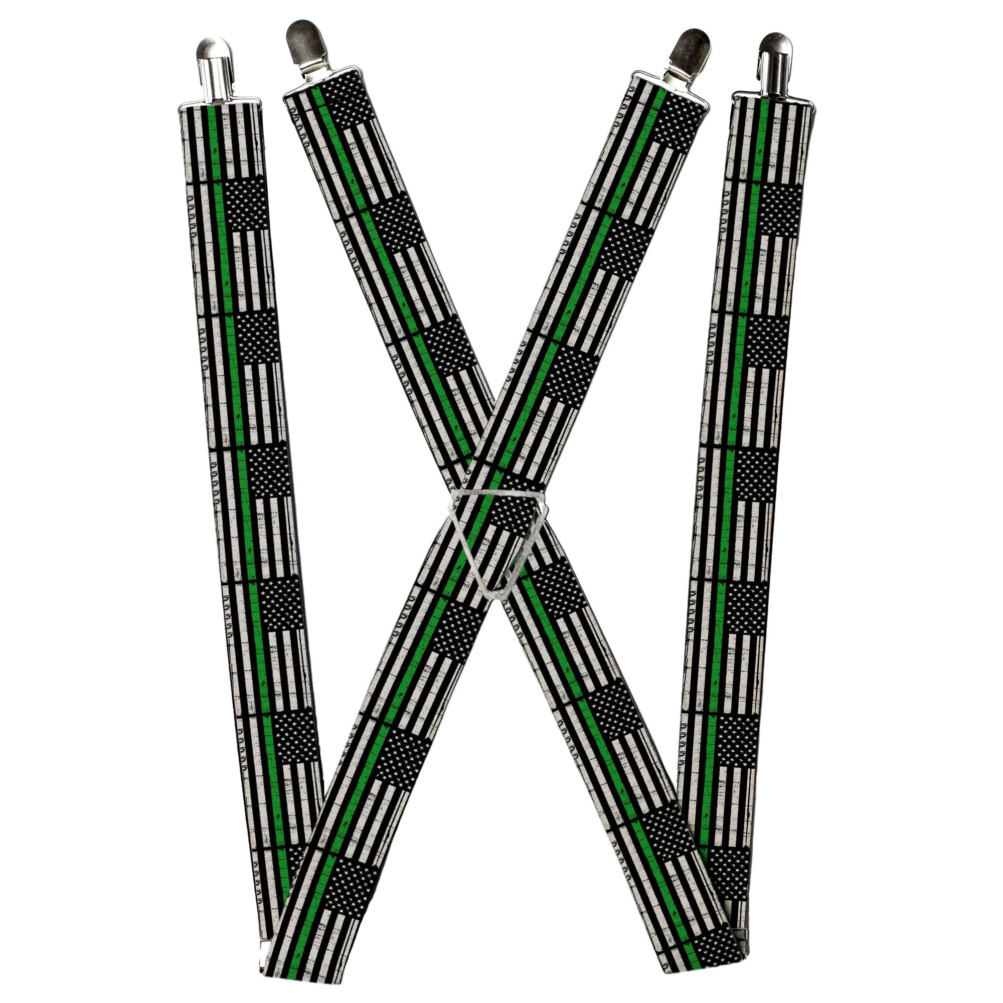 Suspenders - Thin Green Line Flag Weathered Black/Gray/Green