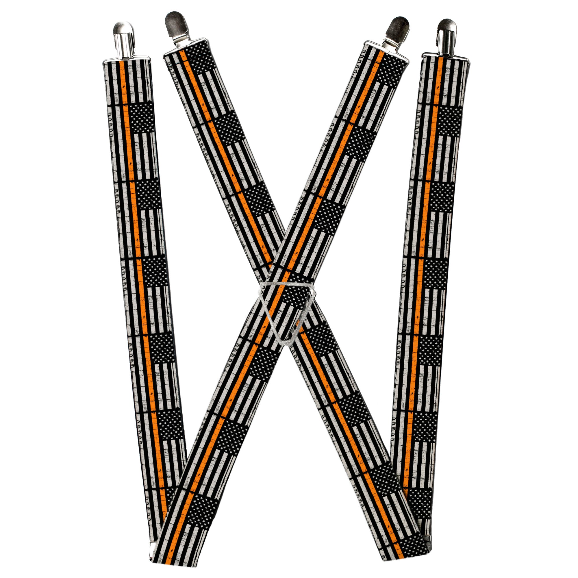 Suspenders - Thin Orange Line Flag Weathered Black/Gray/Orange