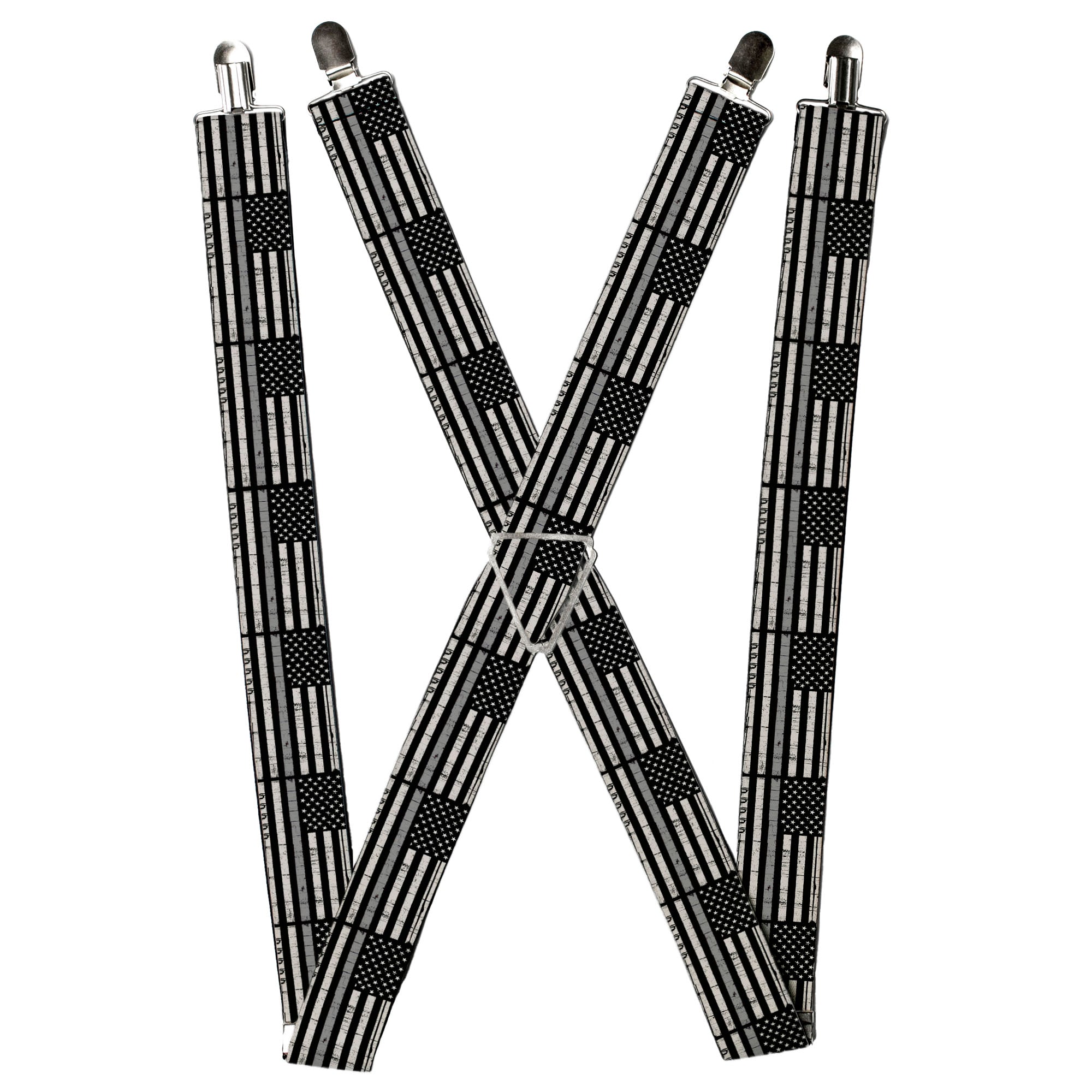 Suspenders - Thin Gray Line Flag Weathered Black/Grays