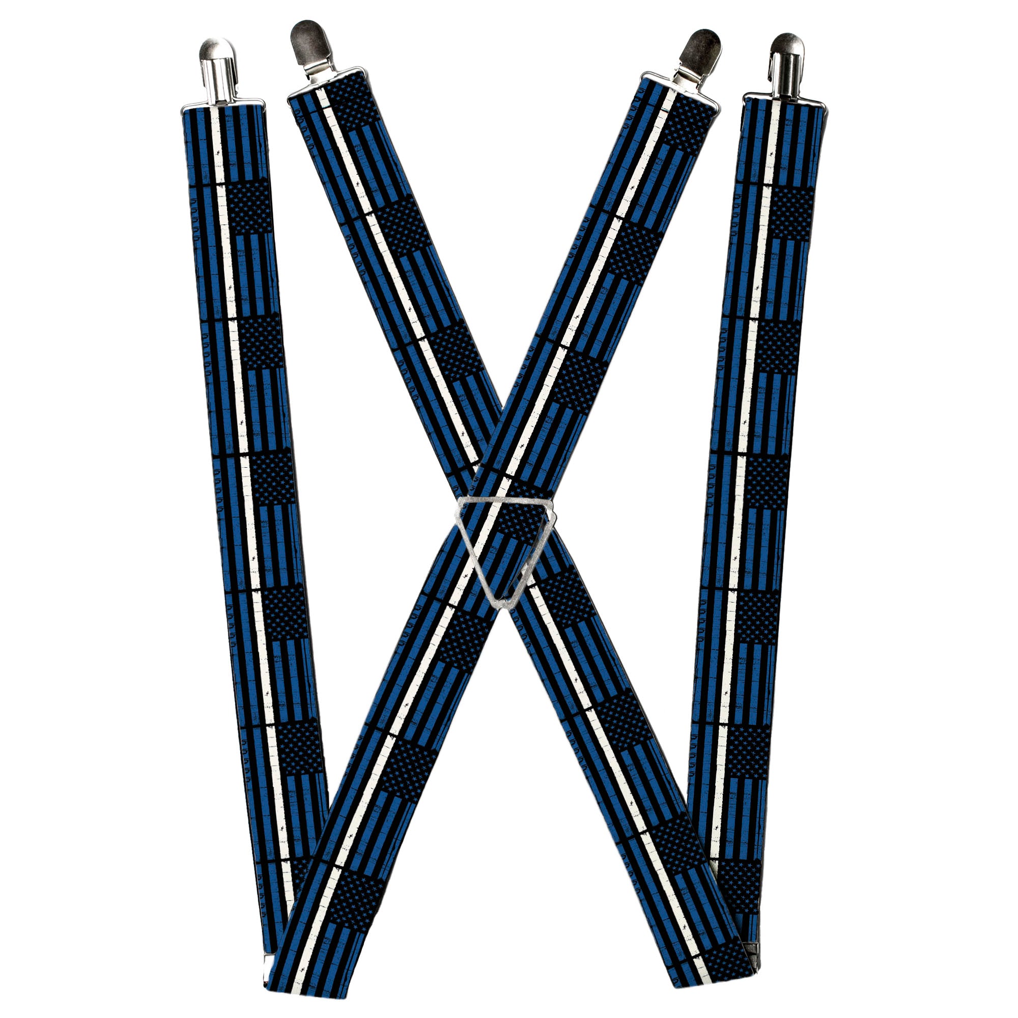Suspenders - Thin White Line Flag Weathered Black/Blue/White