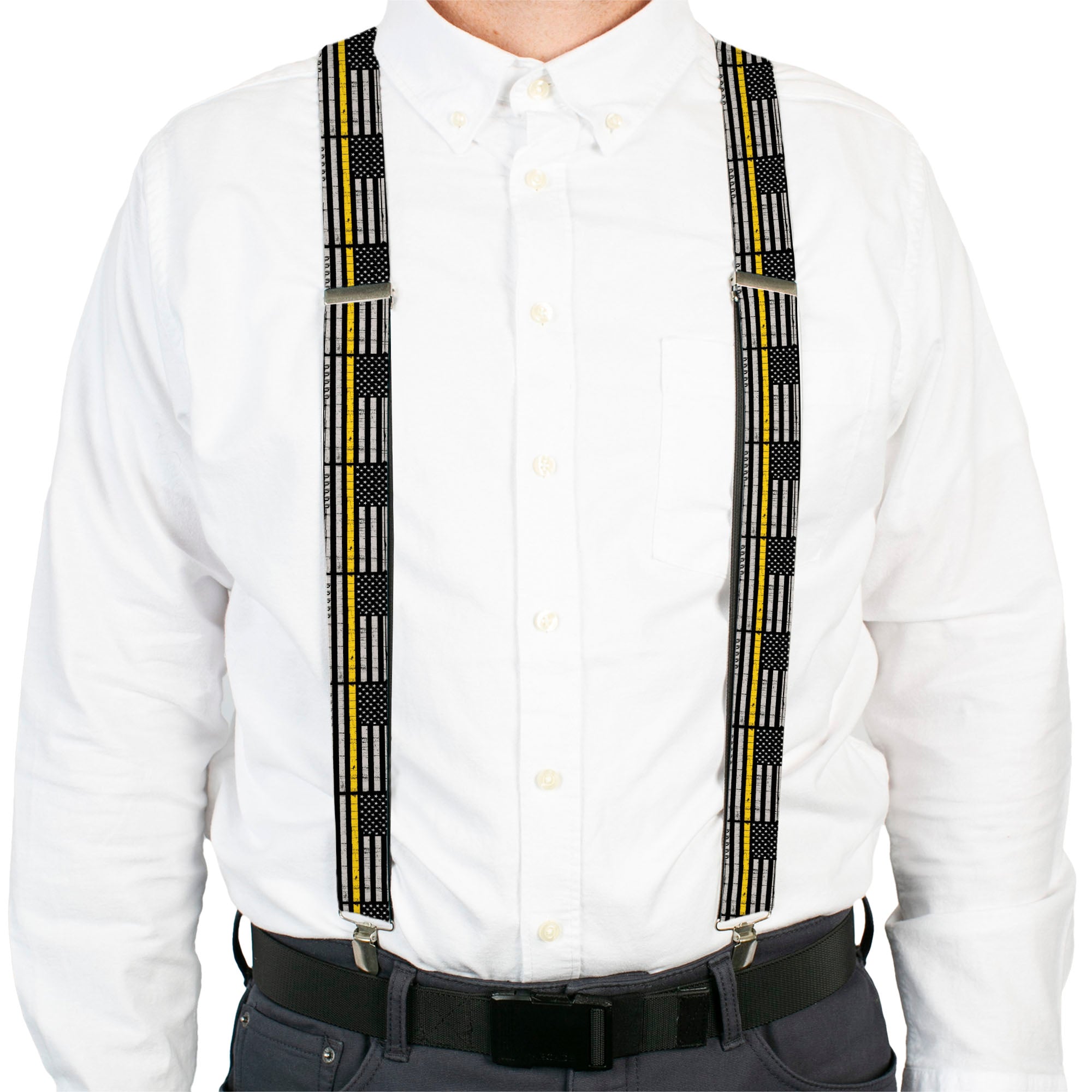 Suspenders - Thin Yellow Line Flag Weathered Black/Gray/Yellow