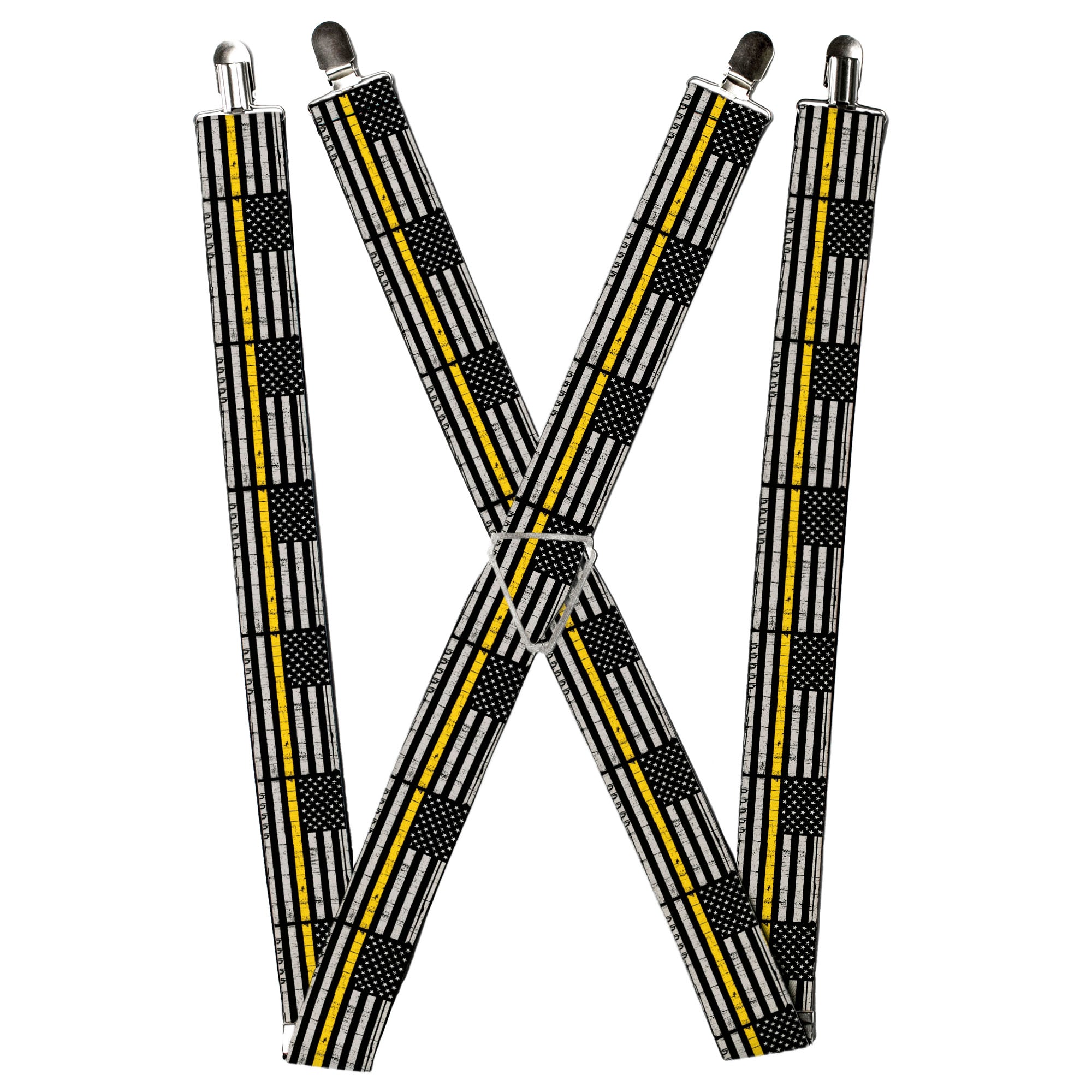 Suspenders - Thin Yellow Line Flag Weathered Black/Gray/Yellow