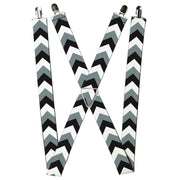 Suspenders - 1.5" - Chevron White/Gray/Black Suspenders Buckle-Down