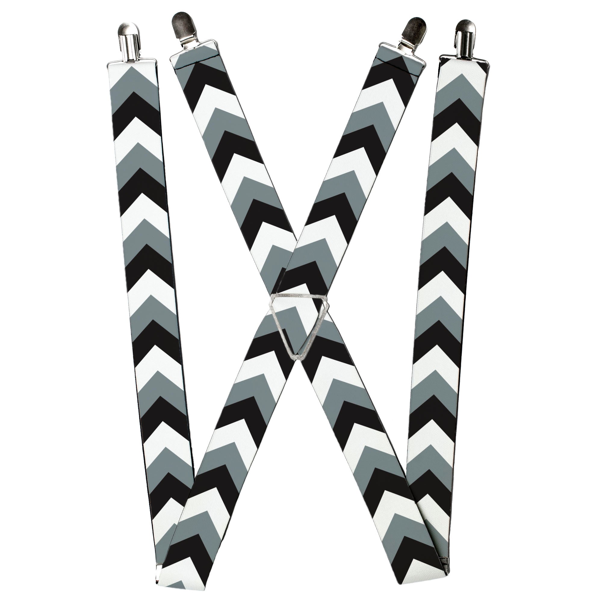 Suspenders - 1.5" - Chevron White/Gray/Black Suspenders Buckle-Down