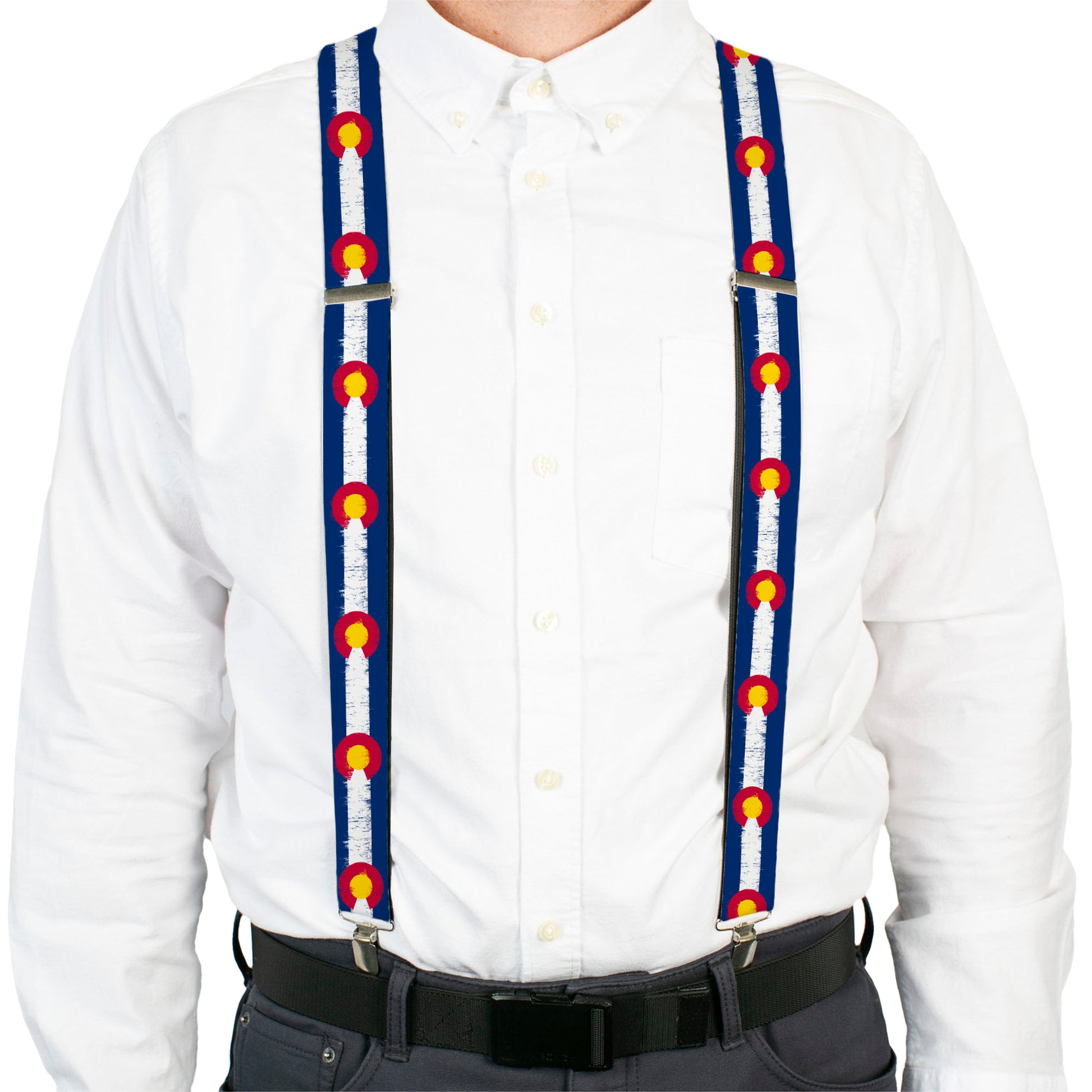 Suspenders - Colorado Flags2 Repeat Weathered Suspenders Buckle-Down