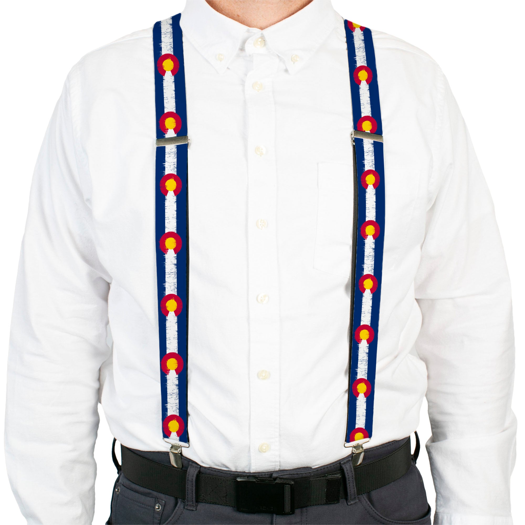 Suspenders - Colorado Flags2 Repeat Weathered Suspenders Buckle-Down