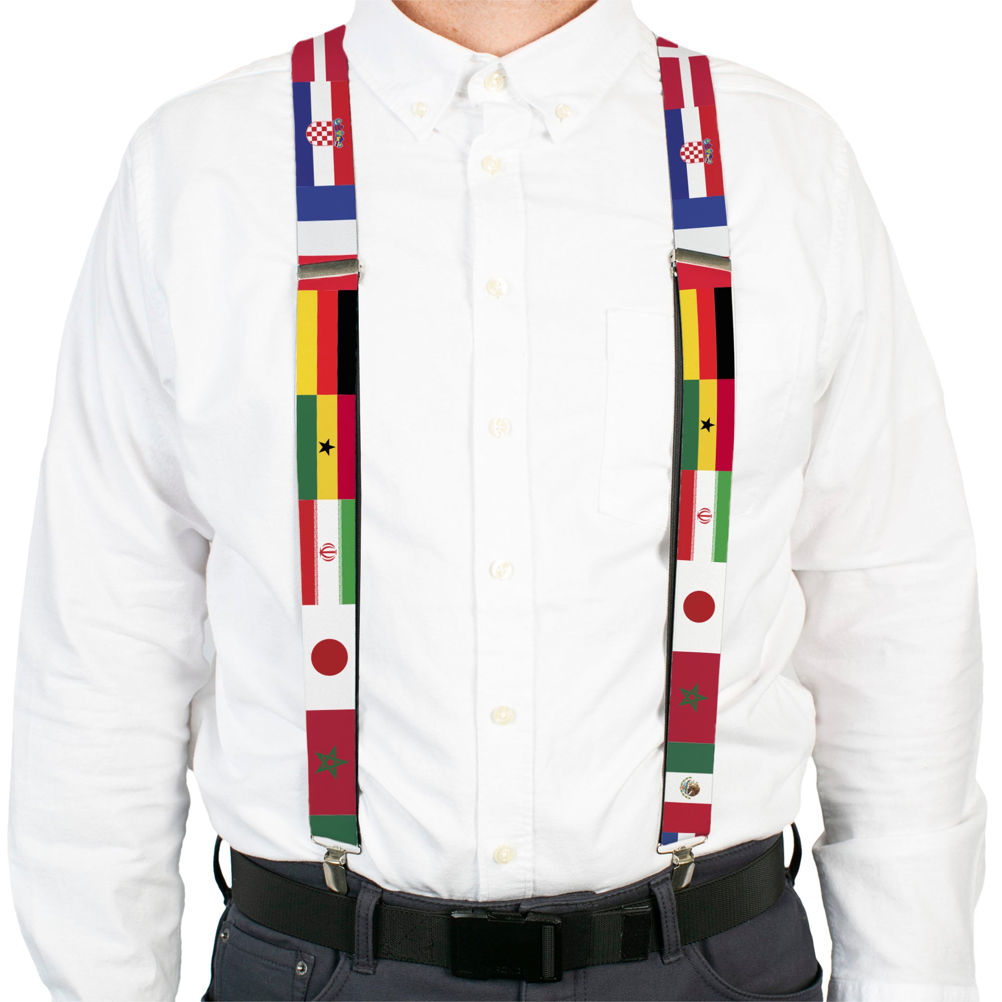 Suspenders - Soccer Fan World Cup Team Country Flags Suspenders Buckle-Down