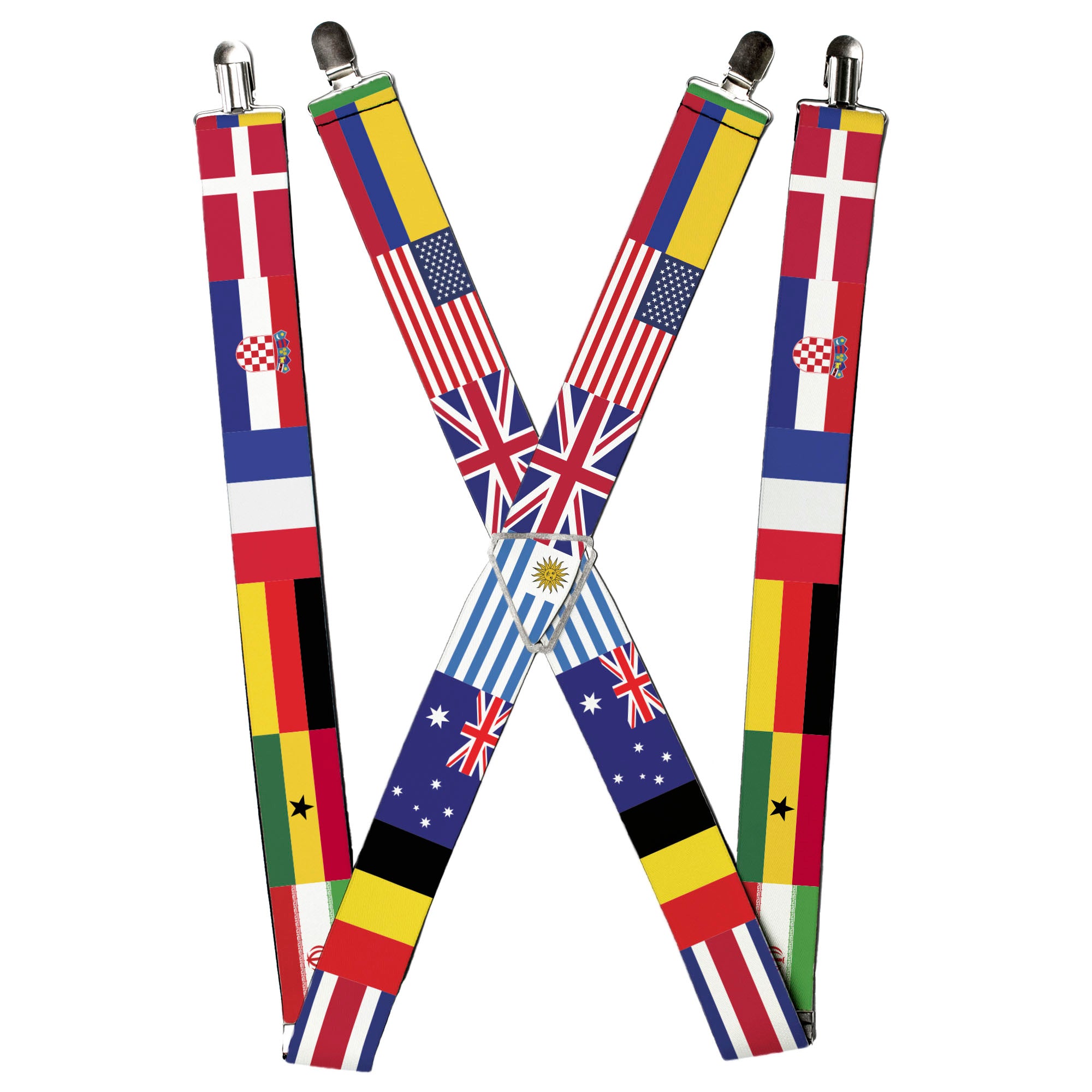 Suspenders - Soccer Fan World Cup Team Country Flags Suspenders Buckle-Down
