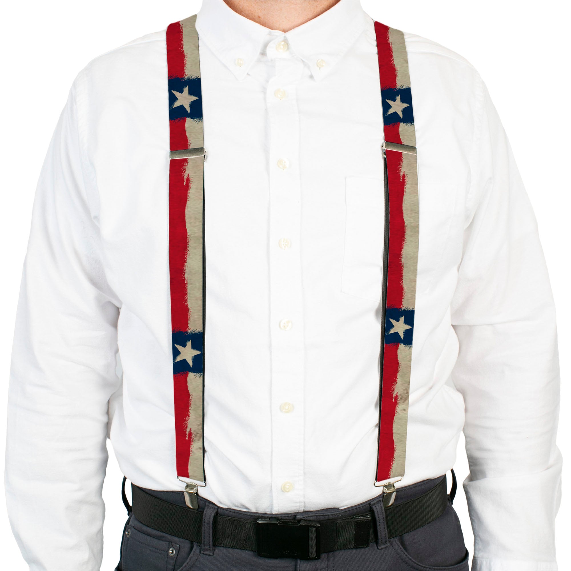 Suspenders - Texas Flag Distressed Painting