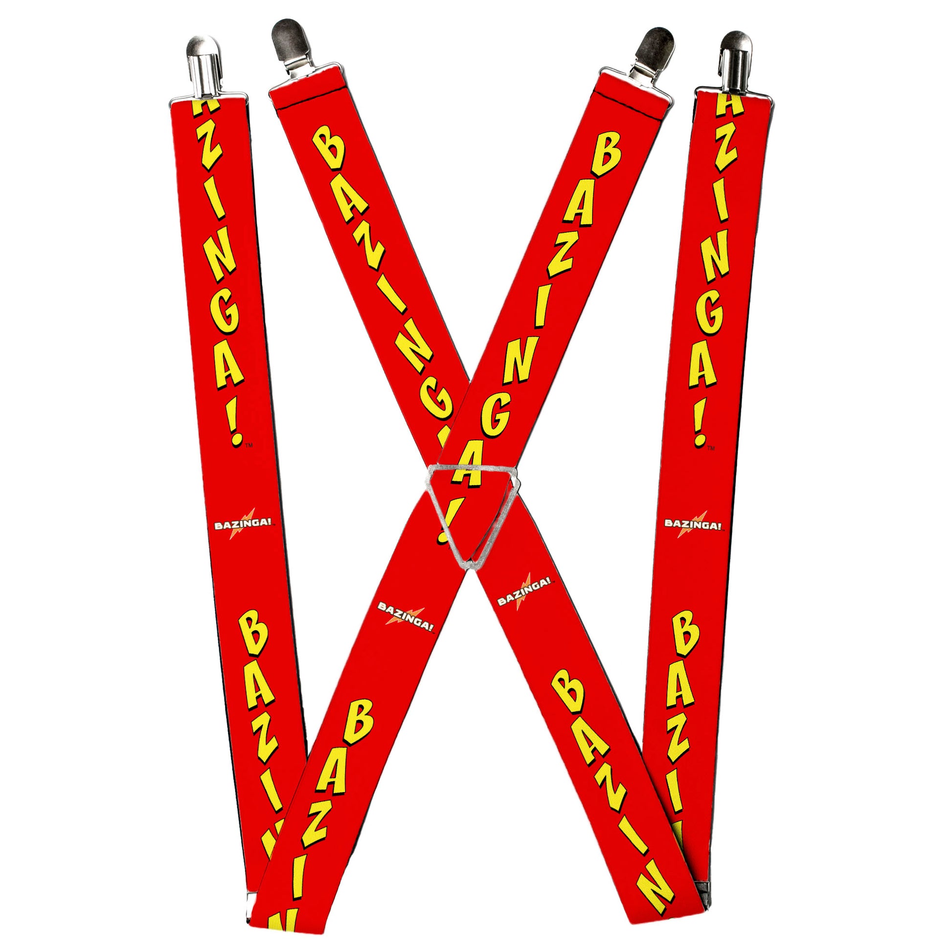 Suspenders - BAZINGA! Red/Gold Suspenders The Big Bang Theory