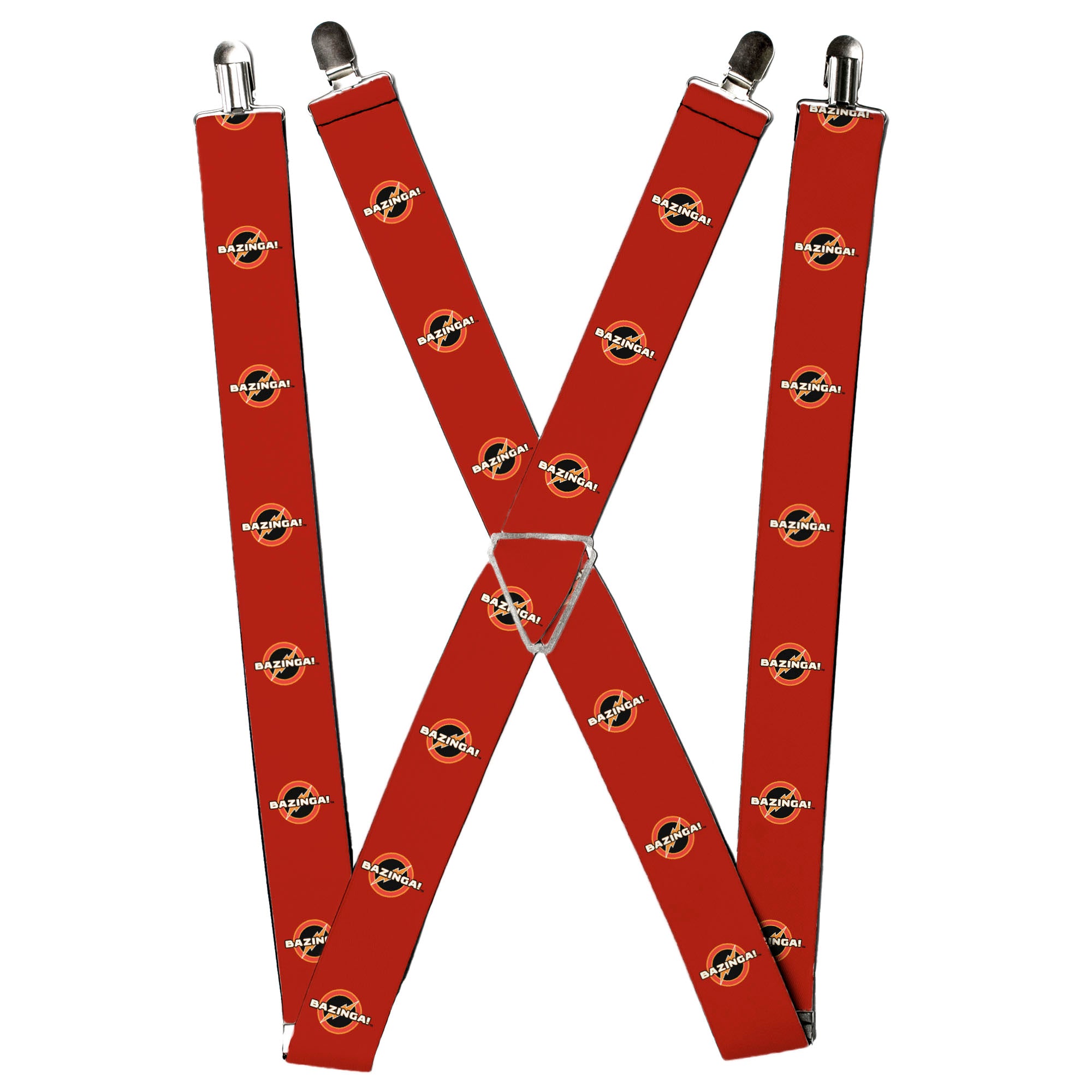 Suspenders - BAZINGA! Logo Burgundy Suspenders The Big Bang Theory