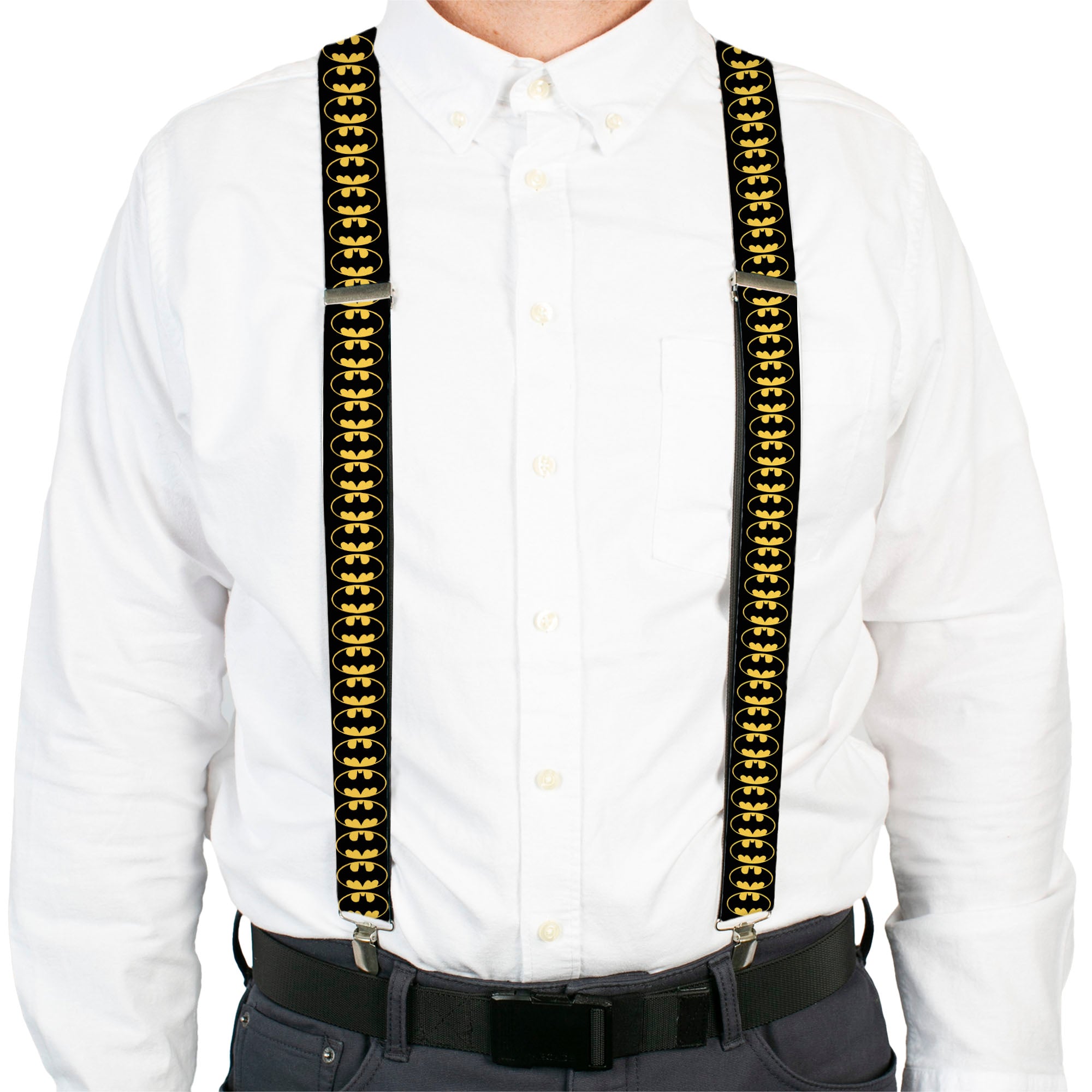 Suspenders - Bat Signal-2 Black/Yellow/Black Suspenders DC Comics