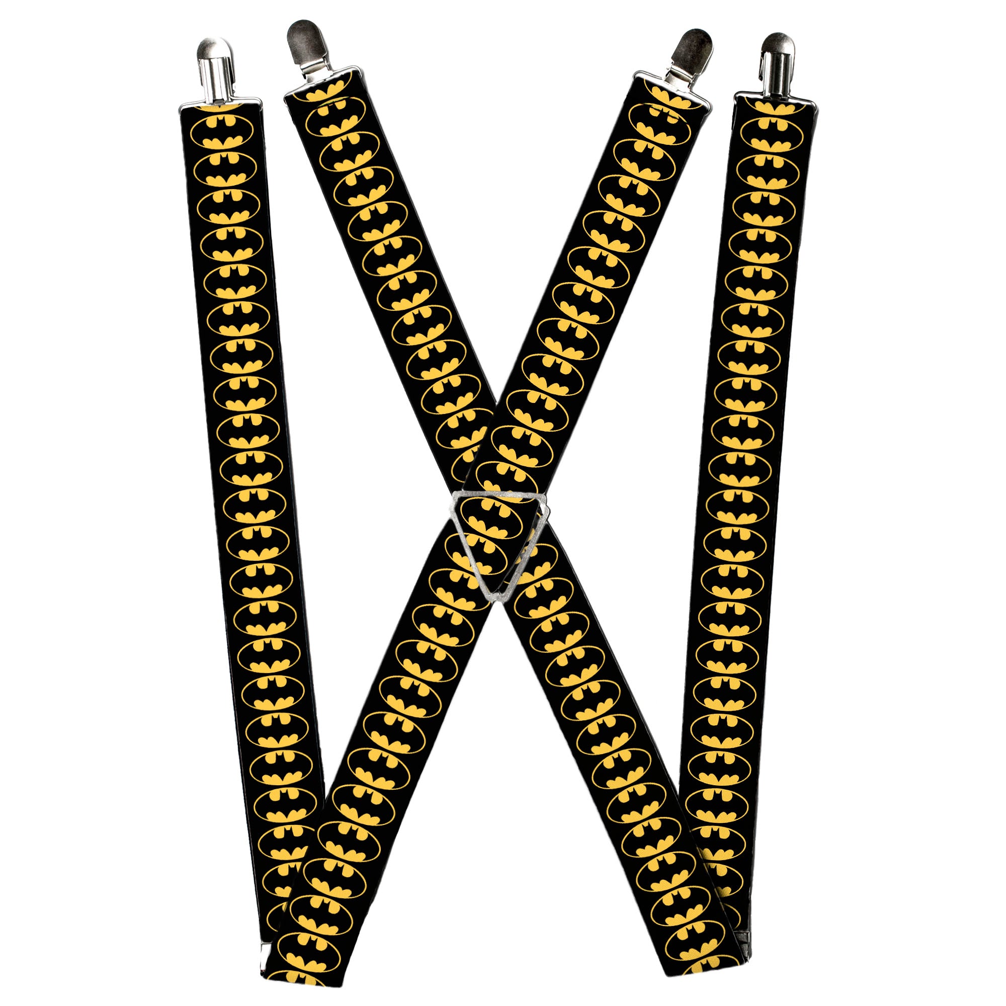 Suspenders - Bat Signal-2 Black/Yellow/Black Suspenders DC Comics
