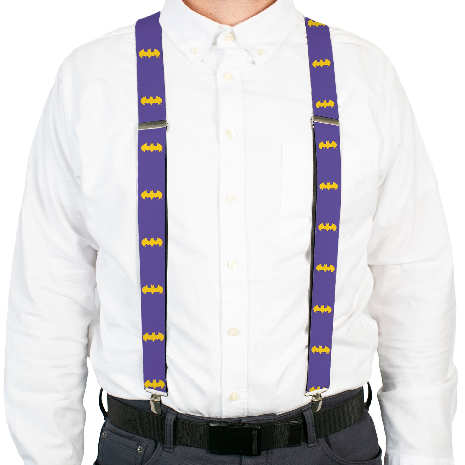 Suspenders - Bat Logo Purple/Gold Suspenders DC Comics