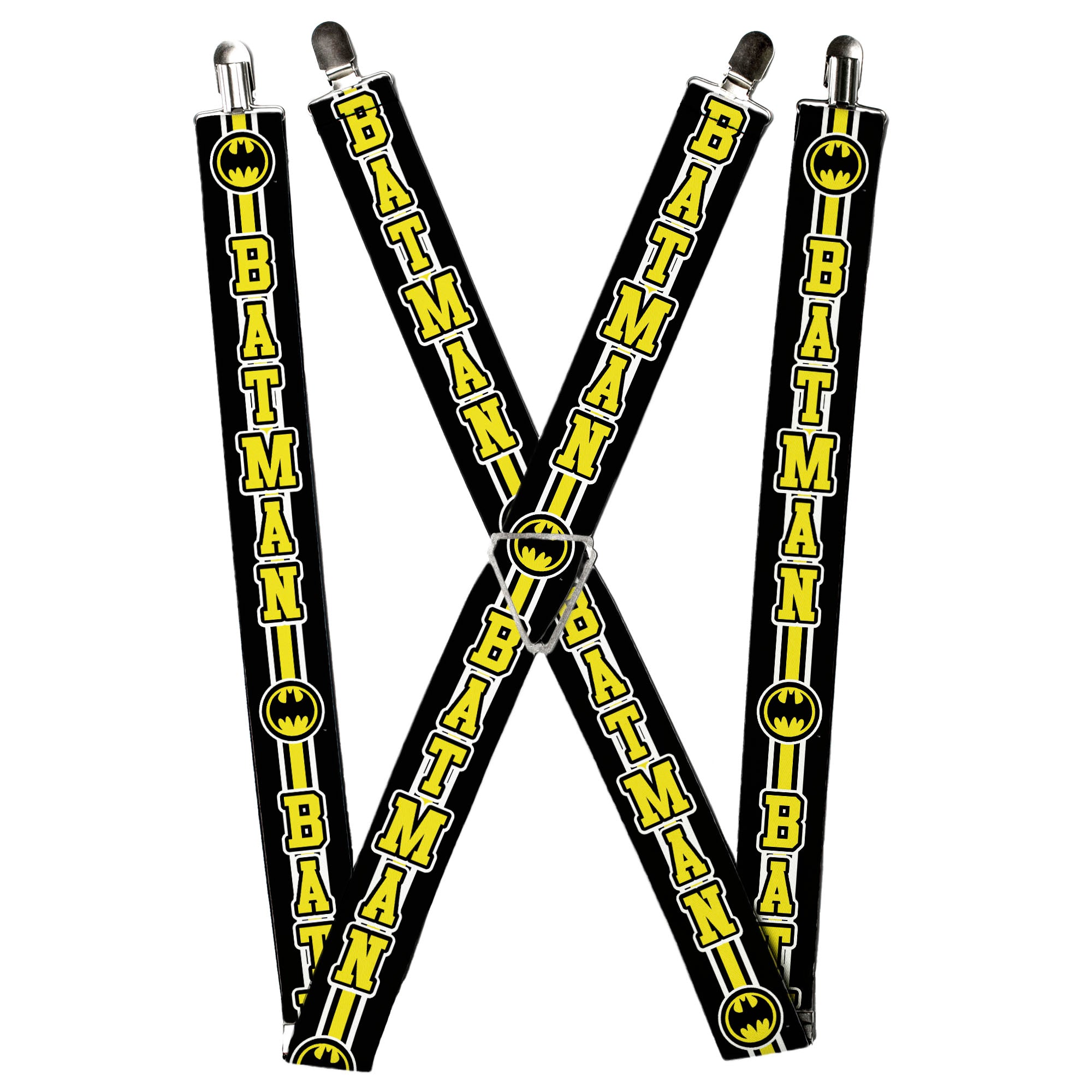Suspenders - BATMAN/Bat Signal Triple Stripe Black/White/Yellow Suspenders DC Comics