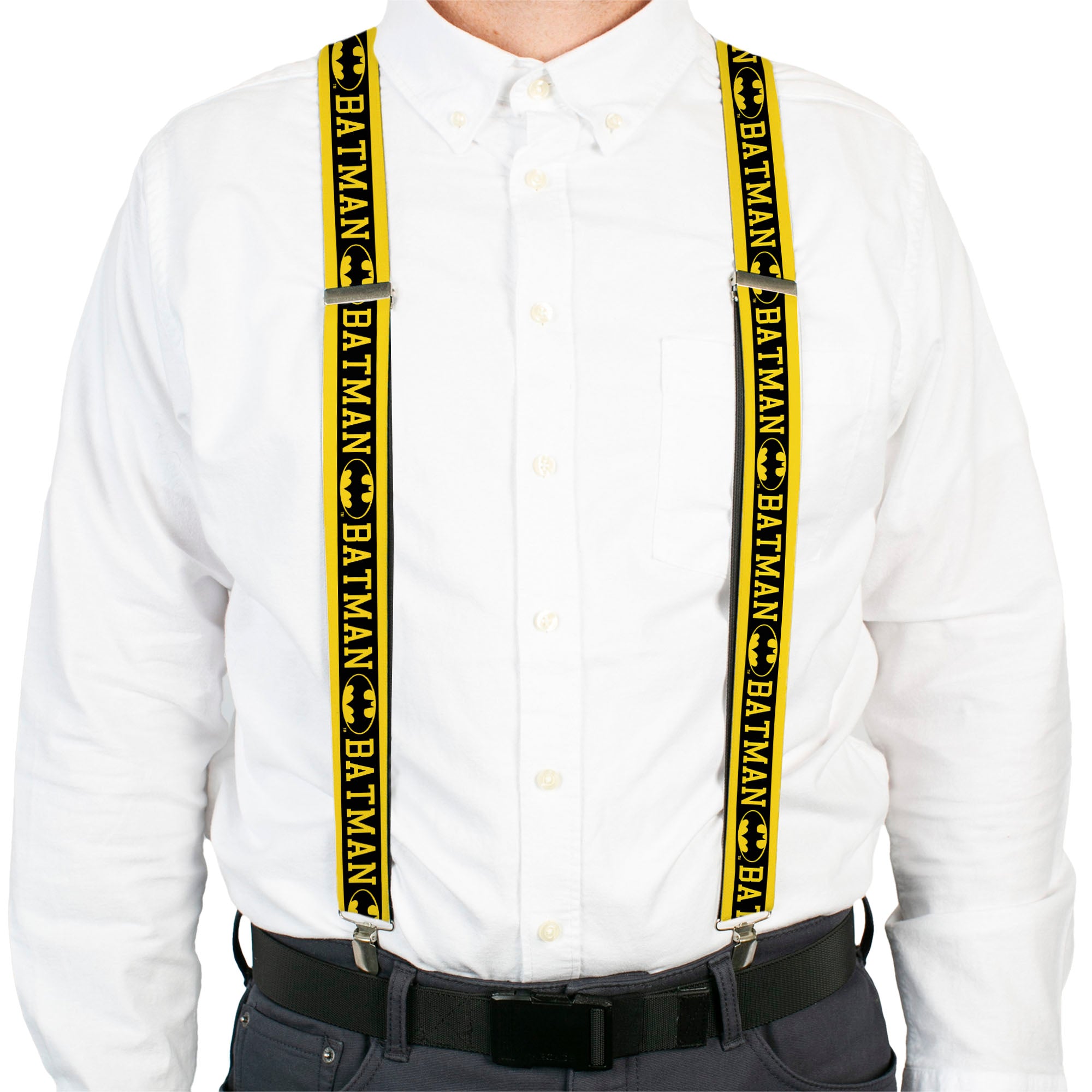 Suspenders - BATMAN/Logo Stripe Yellow/Black Suspenders DC Comics