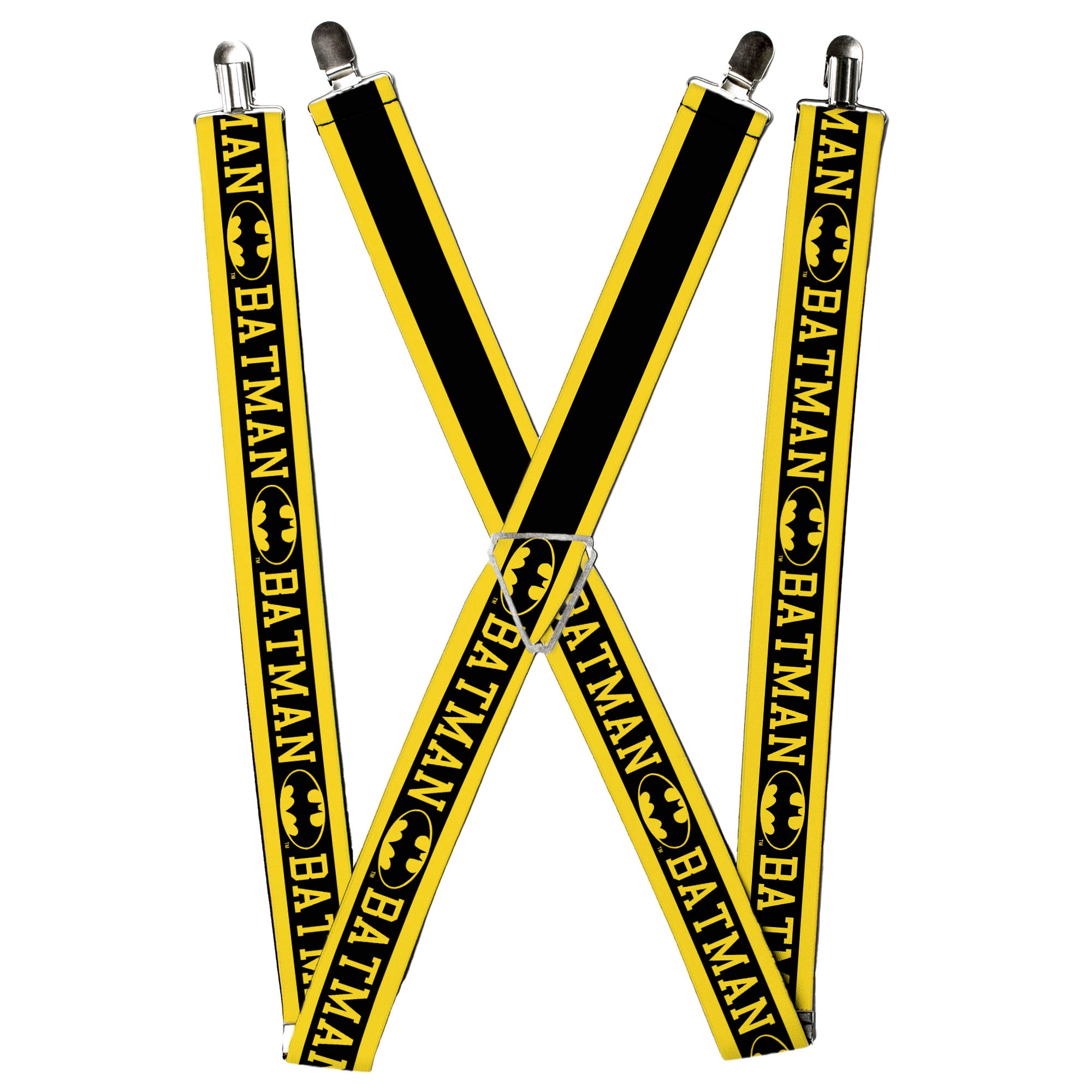 Suspenders - BATMAN/Logo Stripe Yellow/Black Suspenders DC Comics