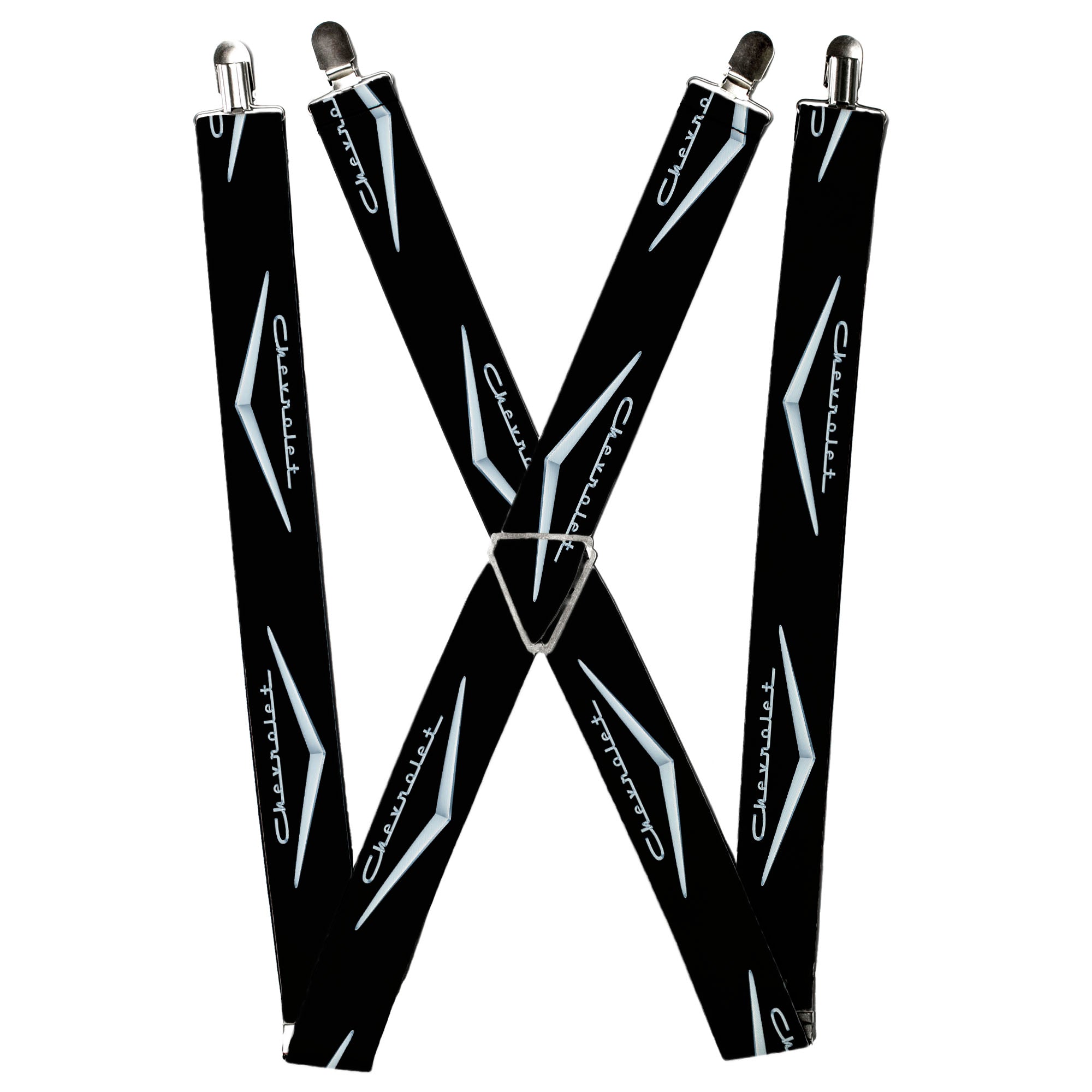 Suspenders - 1955-57 CHEVROLET V Emblem Black/Silver