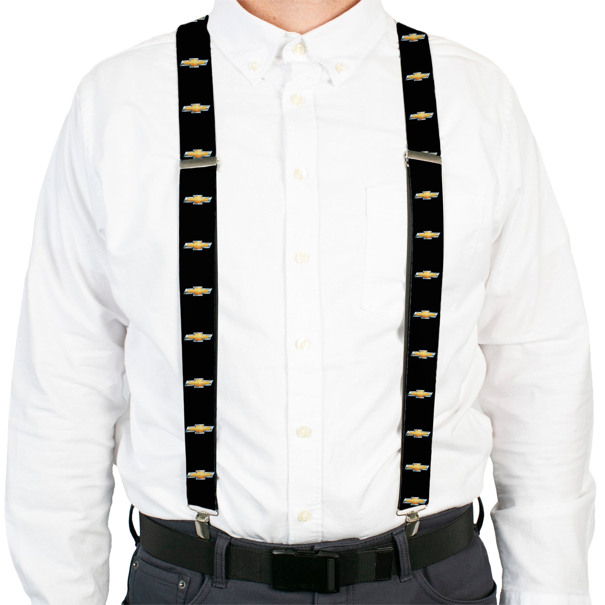 Suspenders - CHEVROLET/Bowtie Black/Gold Suspenders Chevy