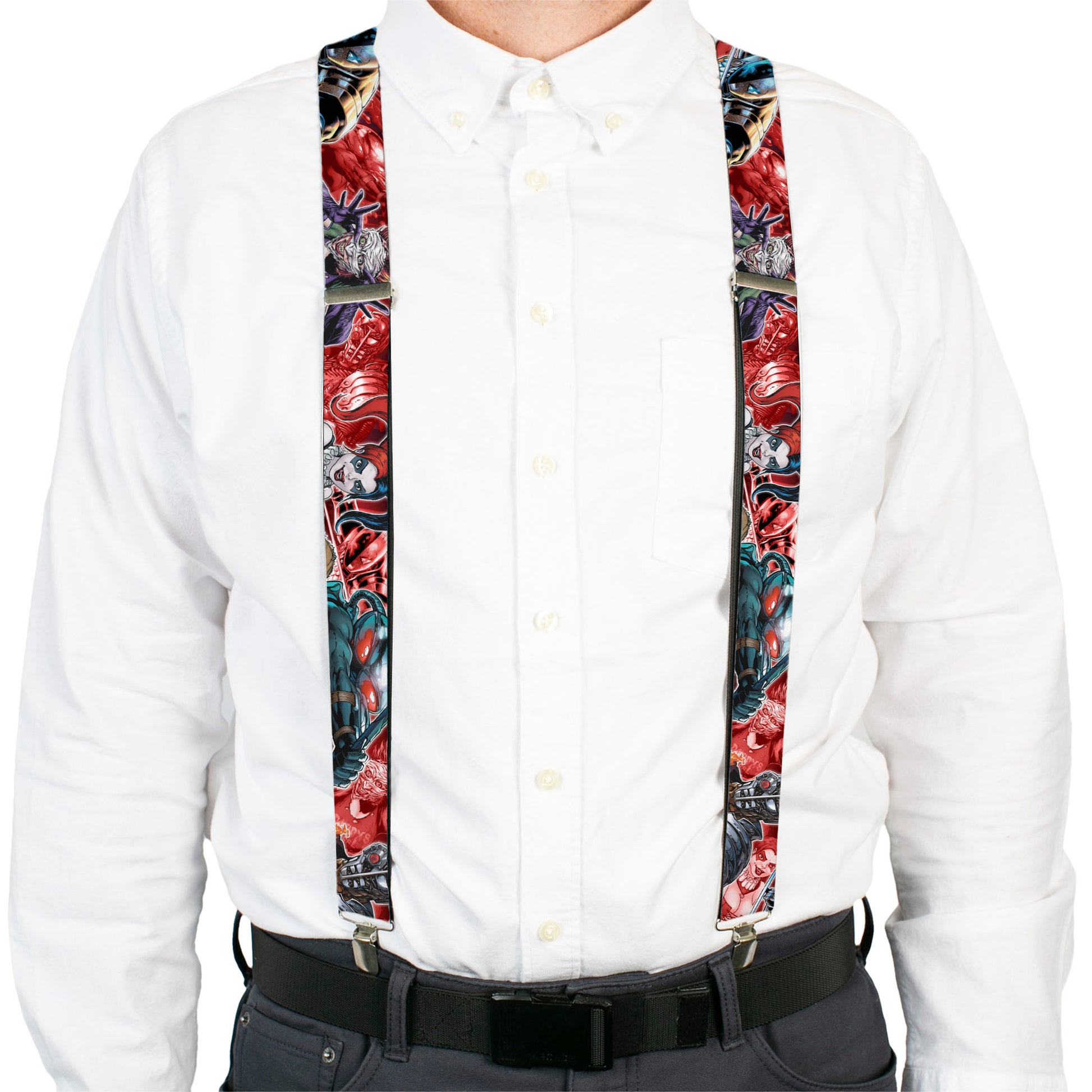 Suspenders - 5-Suicide Squad Villains Group Reds Suspenders DC Comics