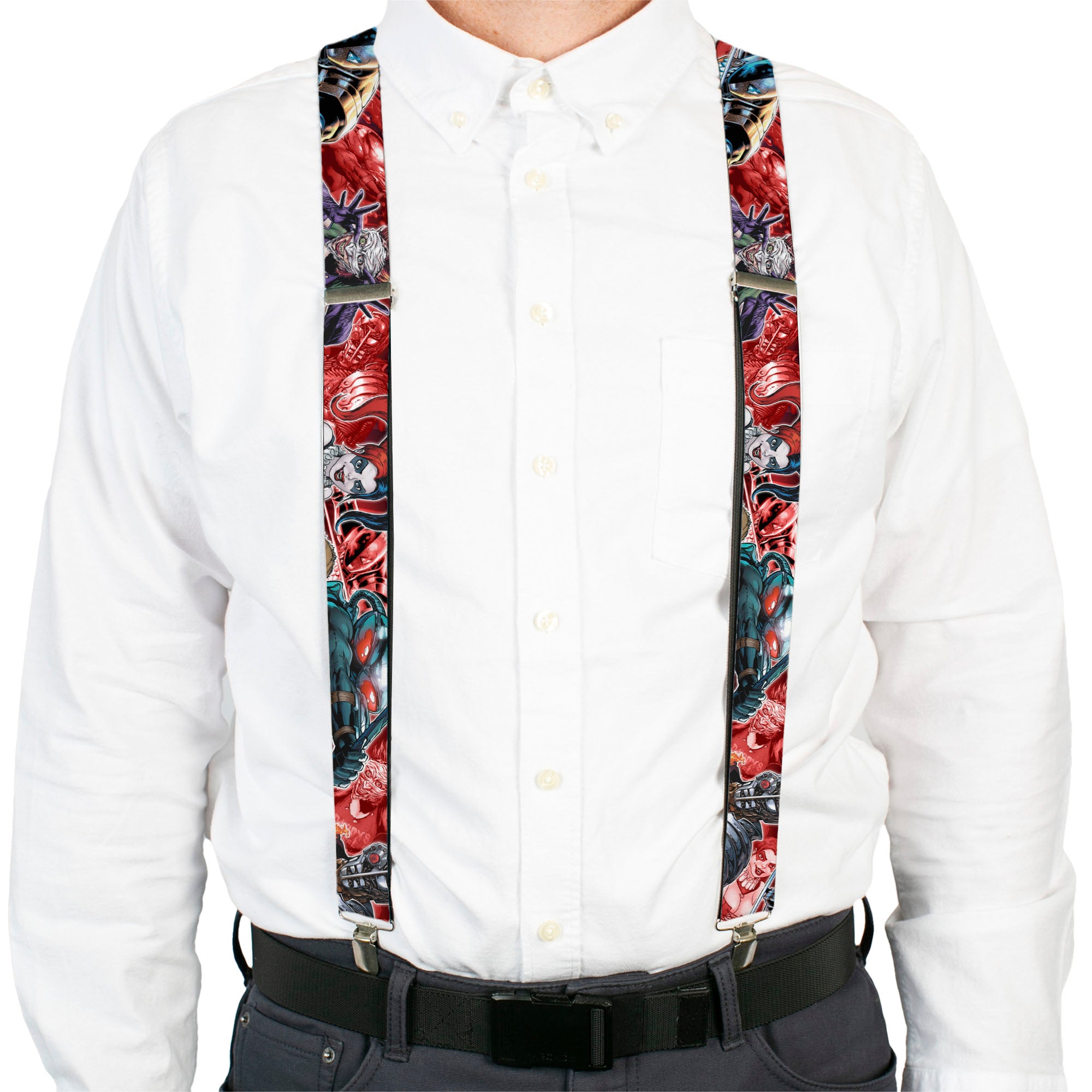 Suspenders - 5-Suicide Squad Villains Group Reds Suspenders DC Comics