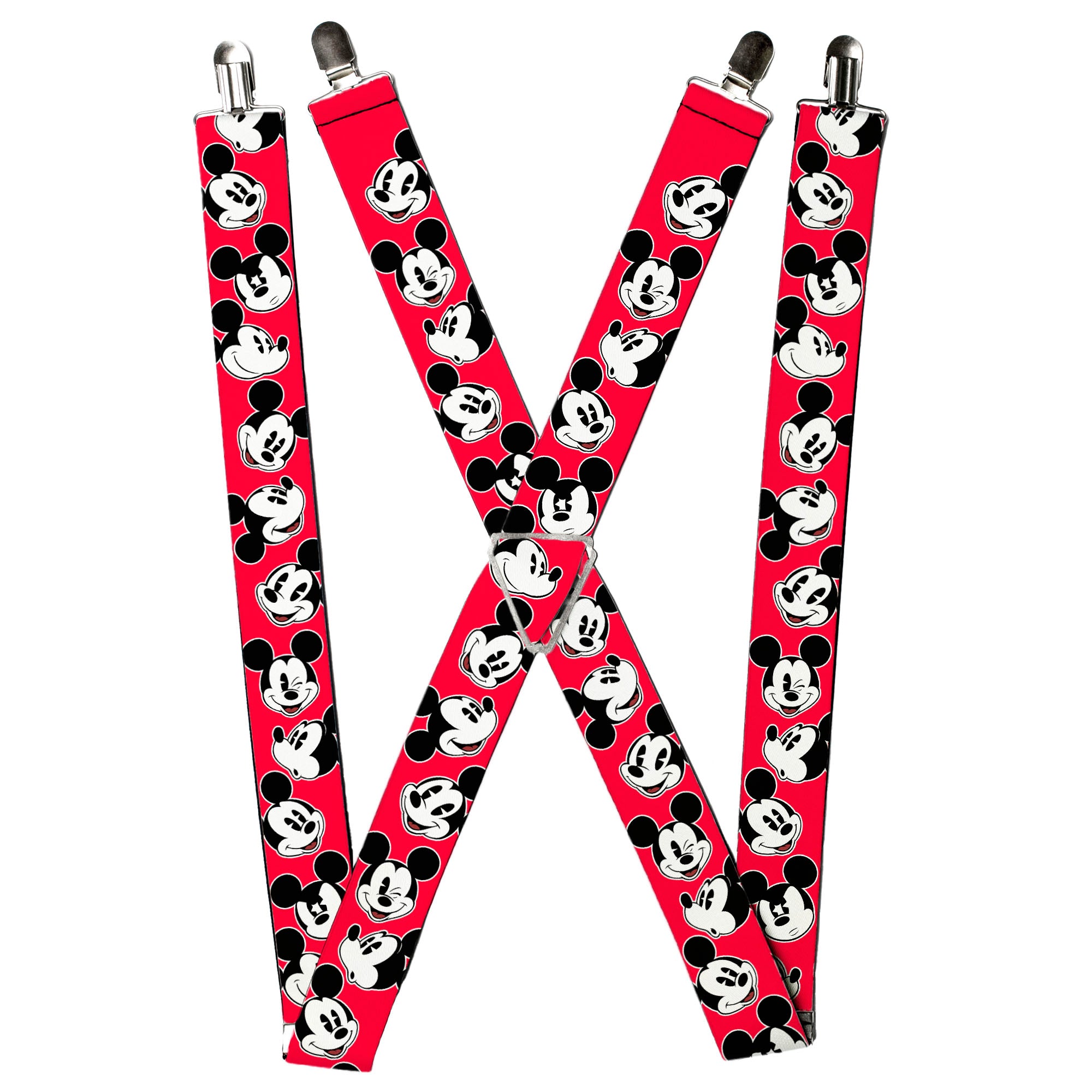 Suspenders - 1.5" - Mickey Mouse Expressions Red/Black/White Suspenders Disney