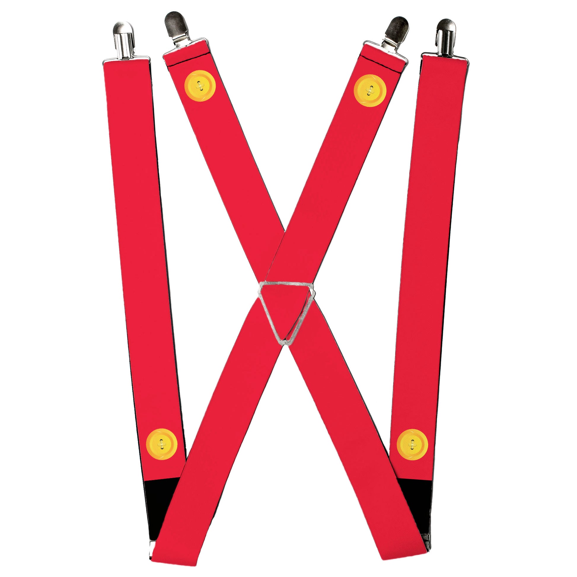 Suspenders - 1.5" - Mickey Mouse Bounding Buttons Black/Red/Yellows Suspenders Disney