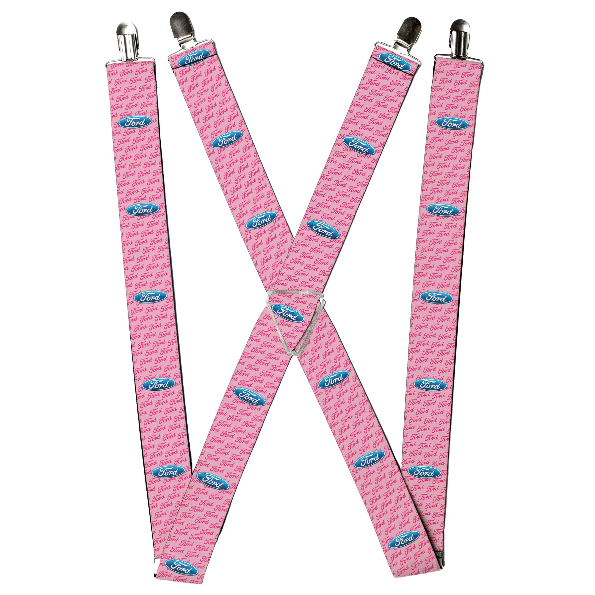 Suspenders - Ford Oval w/Text PINK REPEAT