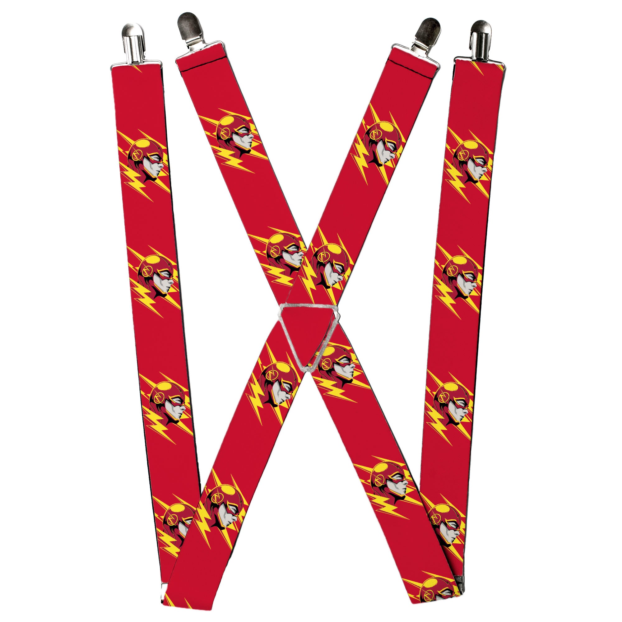Suspenders - The Flash Face/Bolts Reds/Yellow/Gray