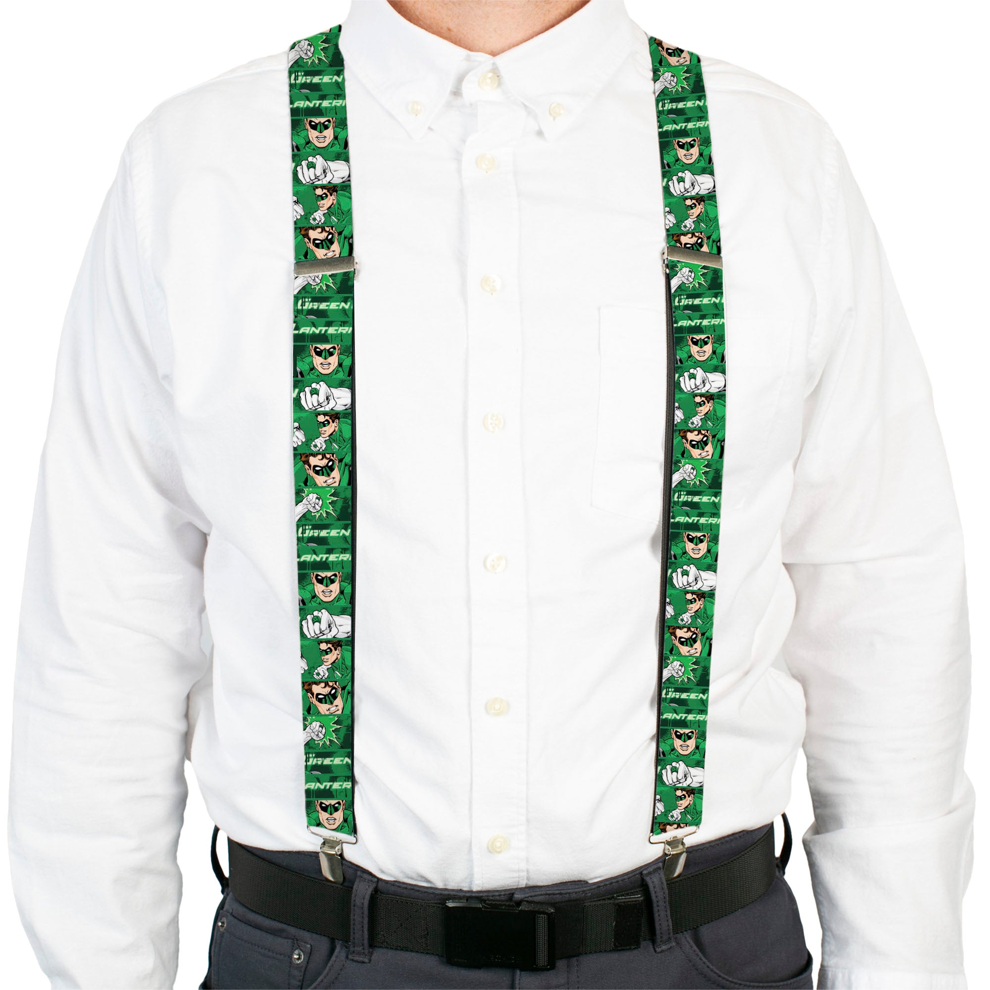 Suspenders - Green Lantern Green Glow w/Text