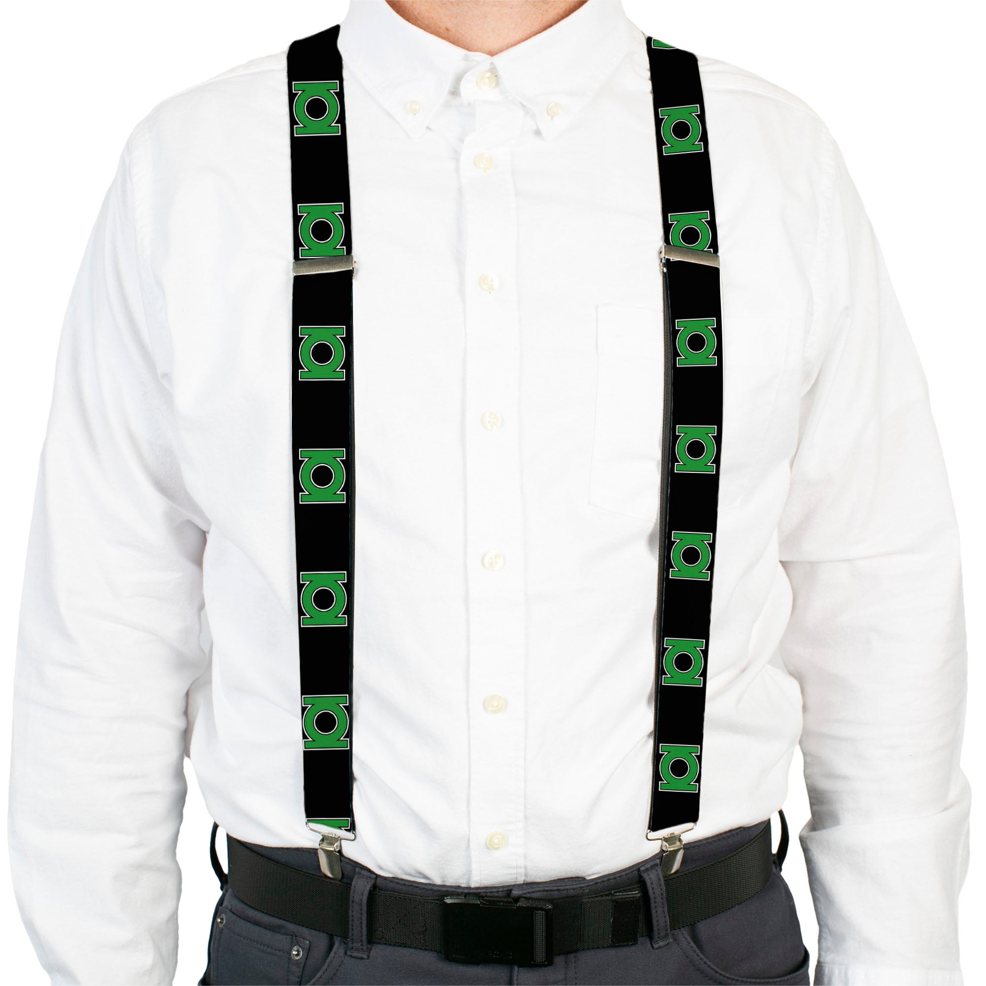 Suspenders - Green Lantern Logo Black/Green