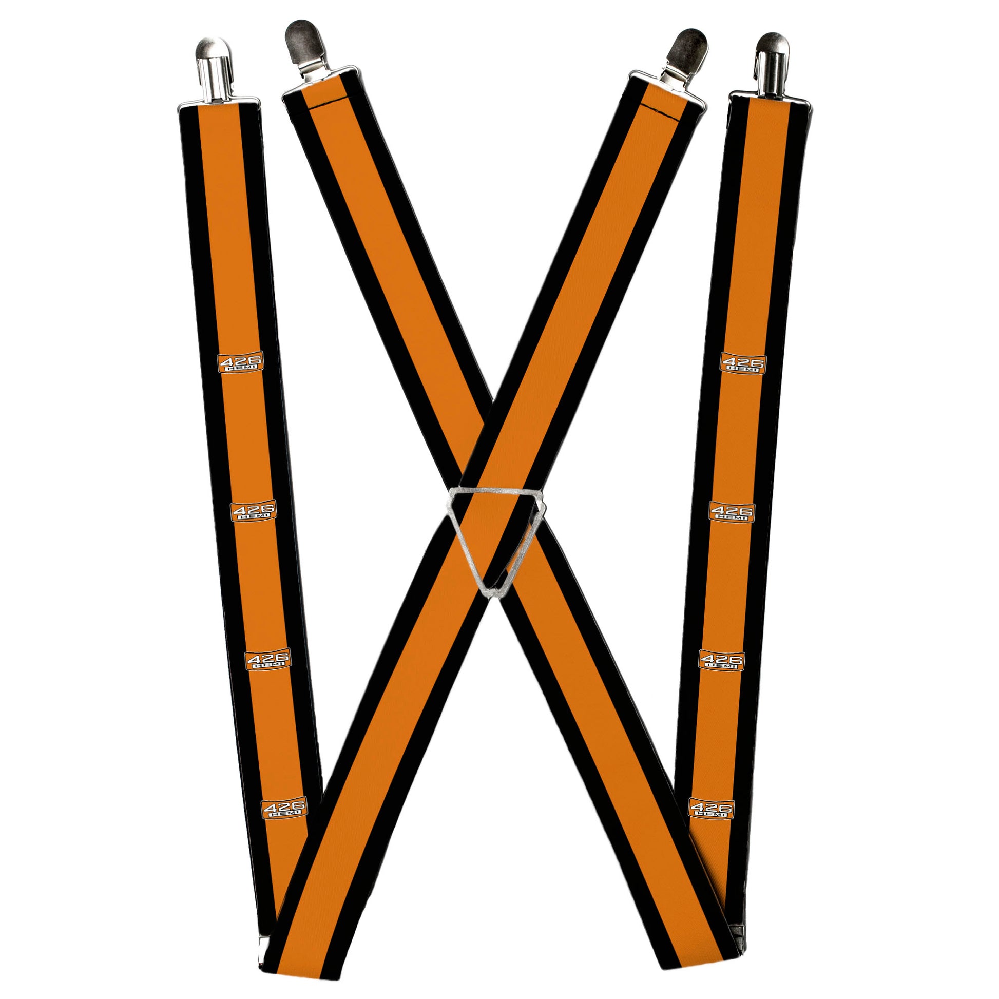 Suspenders - 426 HEMI Badge/Stripes Orange/Black/White Suspenders Hemi