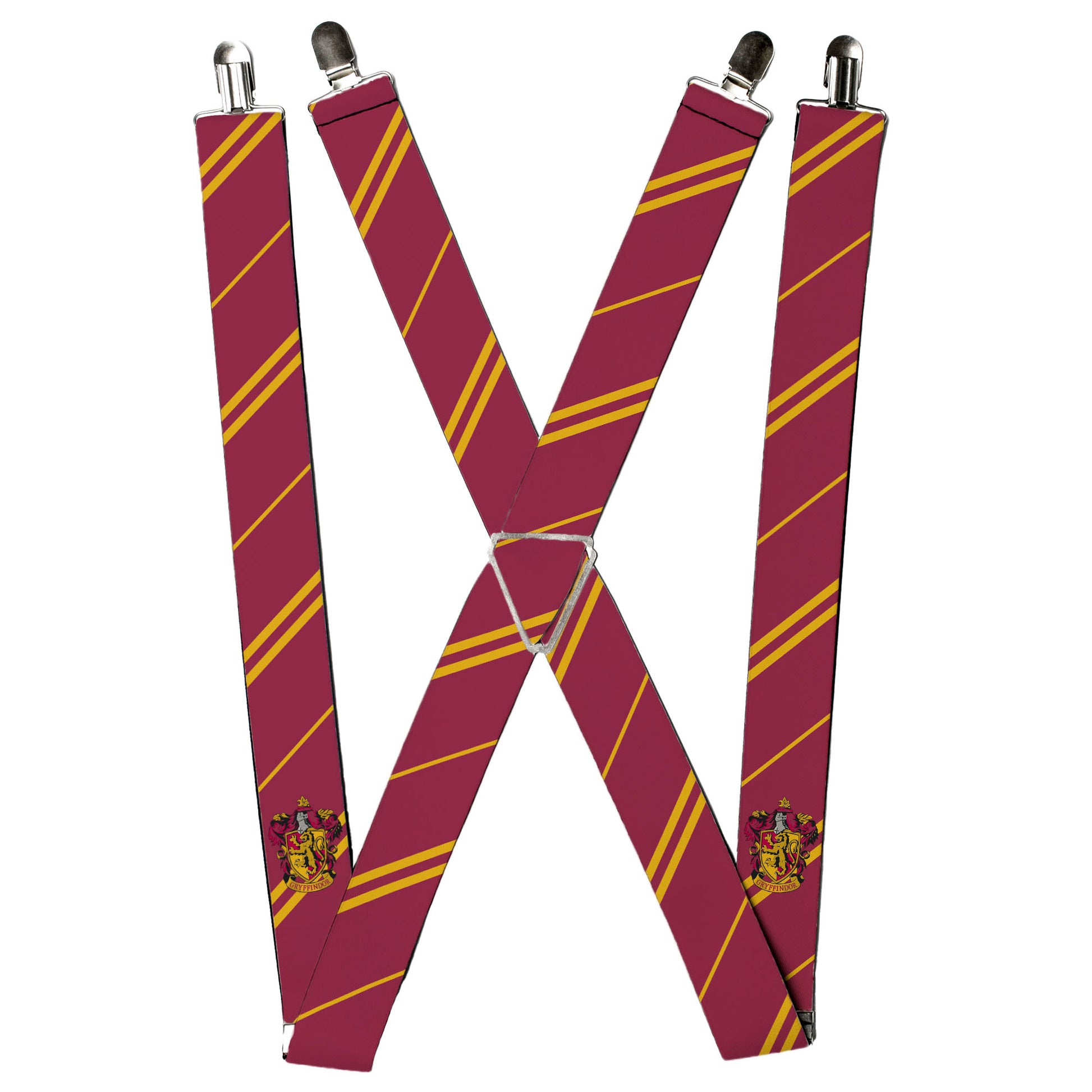 Suspenders - GRYFFINDOR Crest/Stripe Burgundy/Gold Suspenders Harry Potter