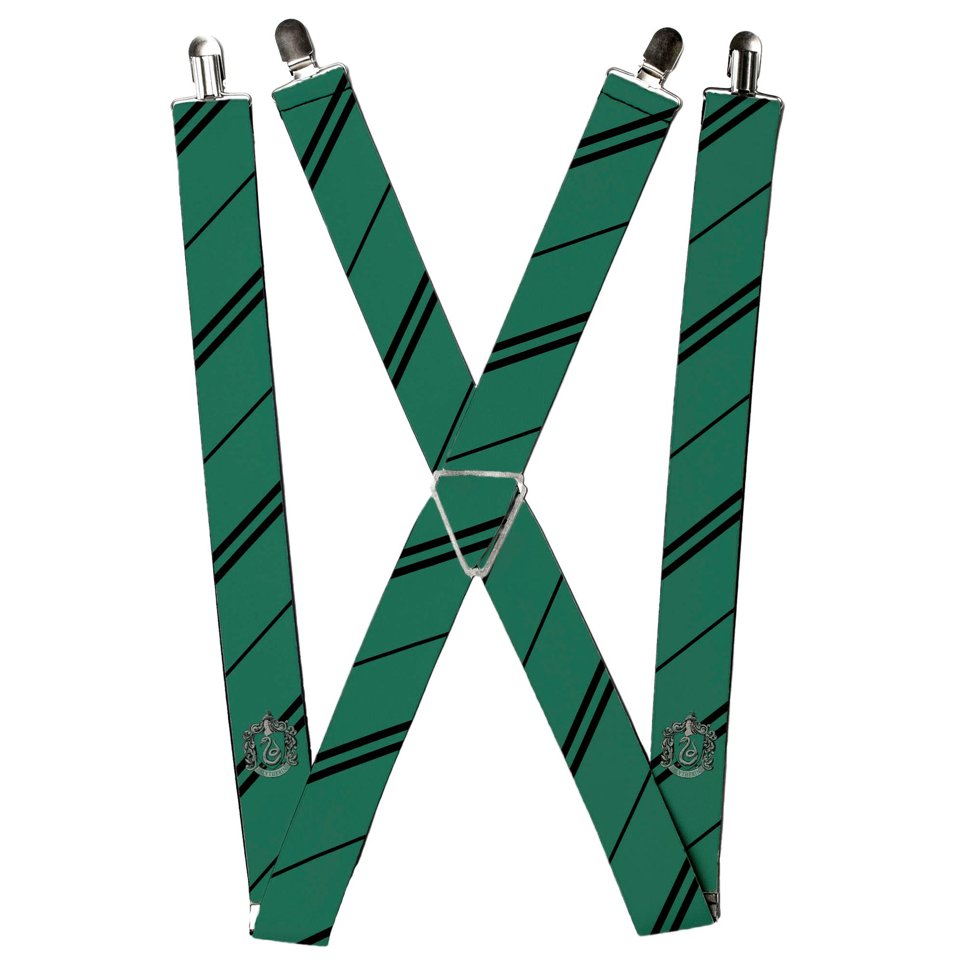 Suspenders - Slytherin Crest/Stripe Green/Black Suspenders Harry Potter