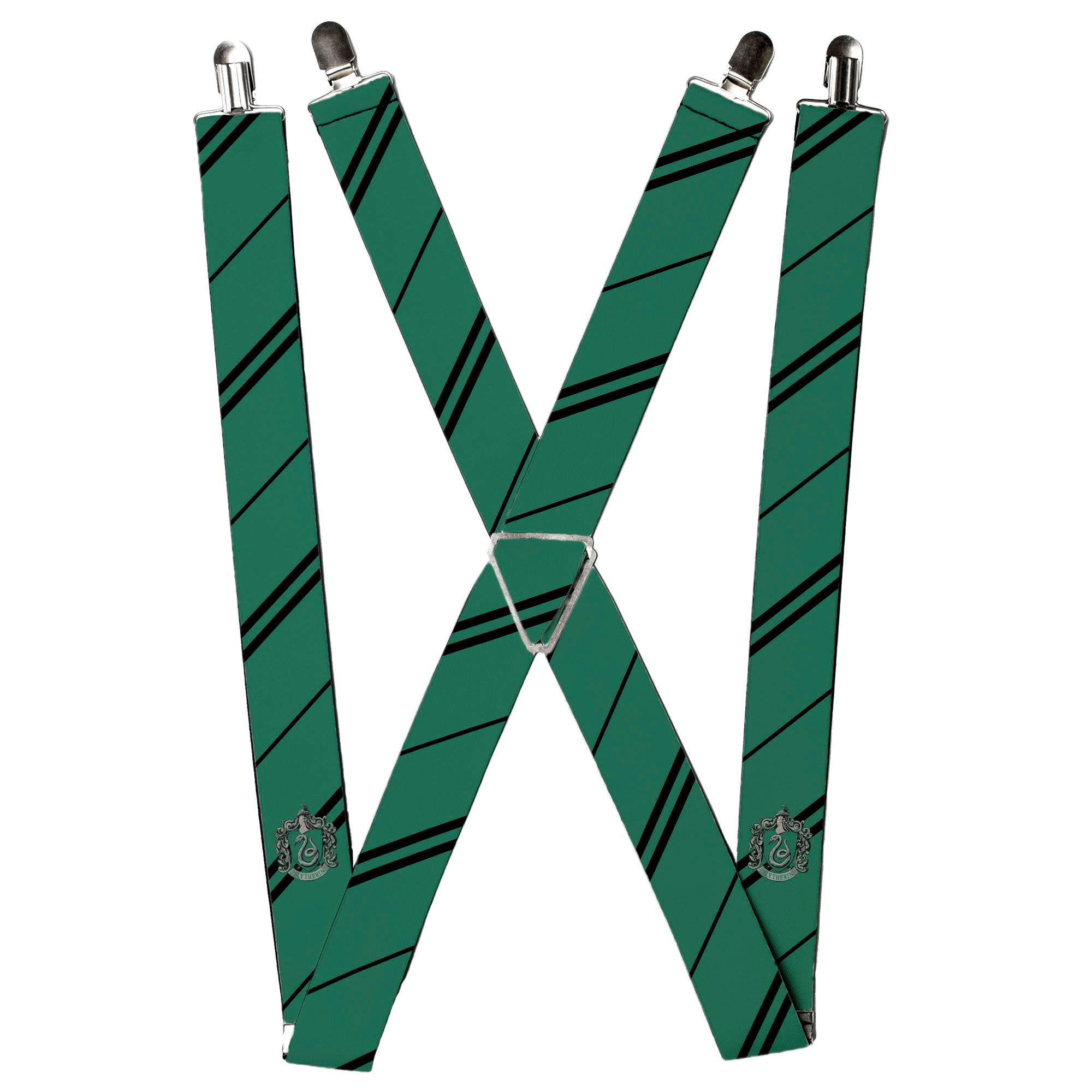 Suspenders - Slytherin Crest/Stripe Green/Black Suspenders Harry Potter