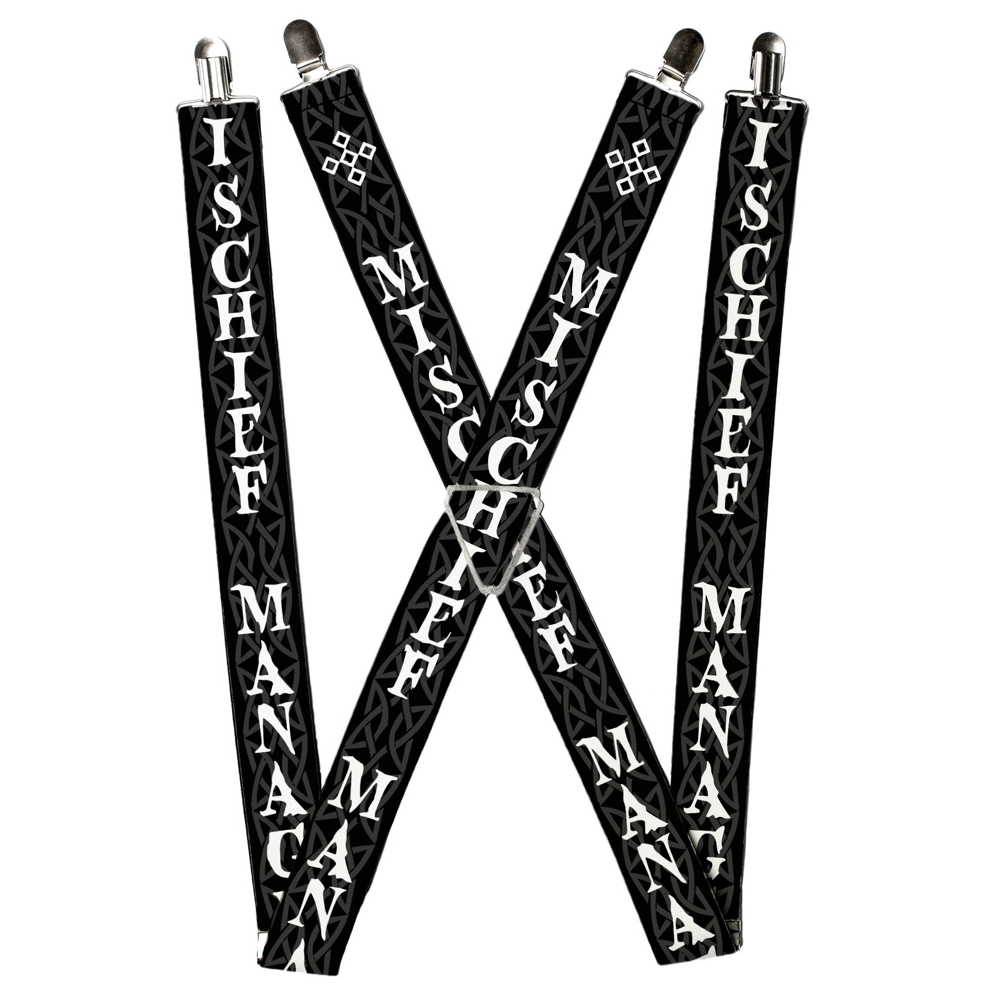 Suspenders - Harry Potter MISCHIEF MANAGED Black/Gray/White Suspenders Harry Potter