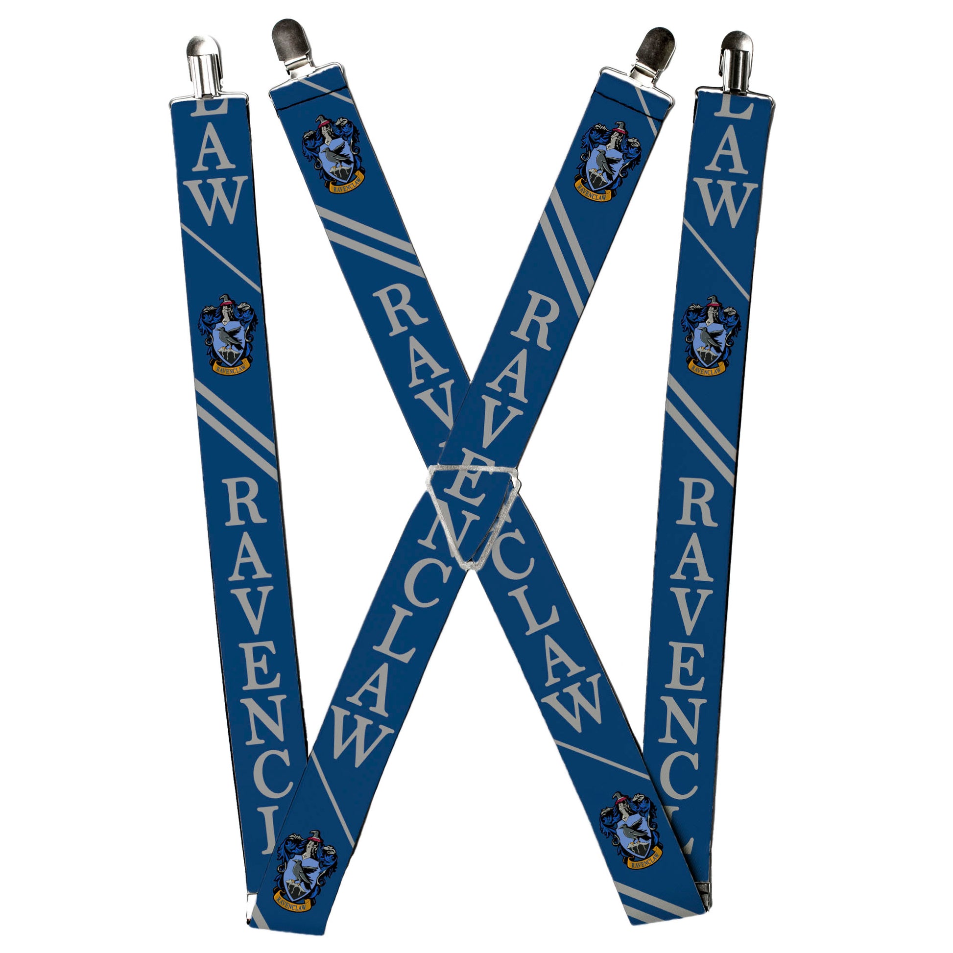 Suspenders - RAVENCLAW Crest/Stripe2 Blue/Gray Suspenders Harry Potter