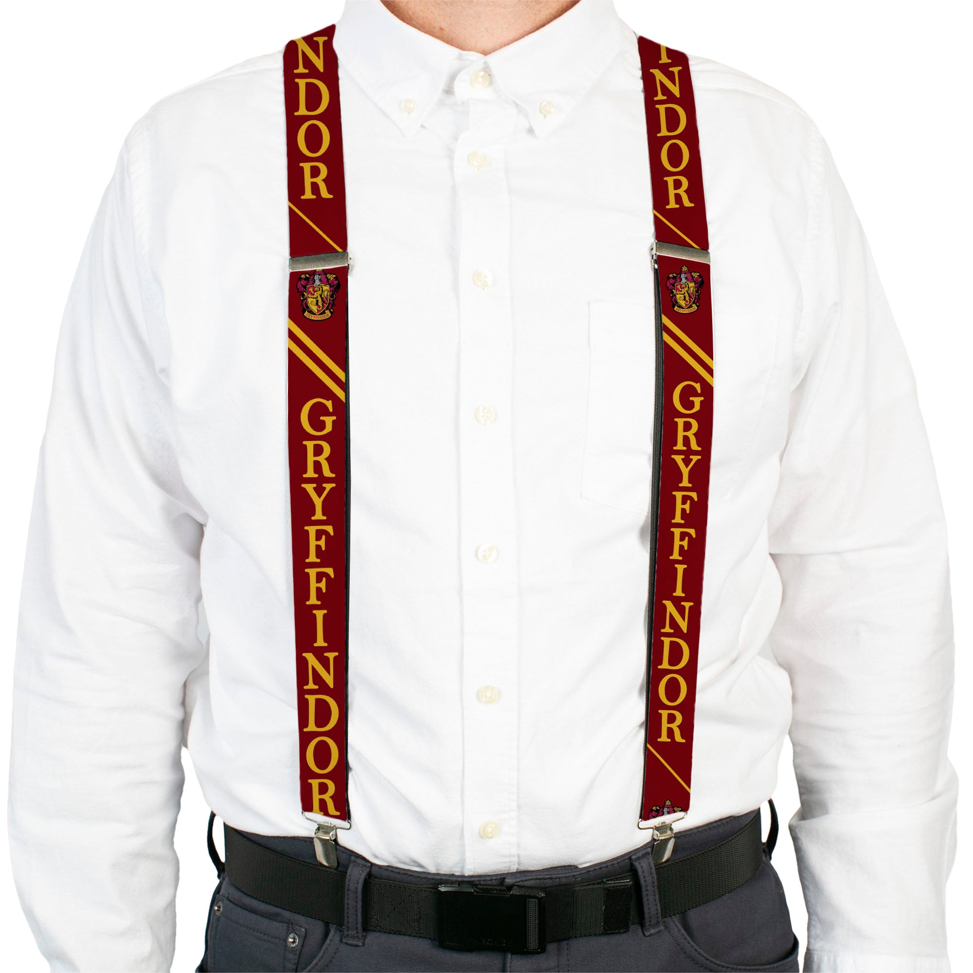 Suspenders - GRYFFINDOR/Crest Stripe3 Red/Gold Suspenders Harry Potter