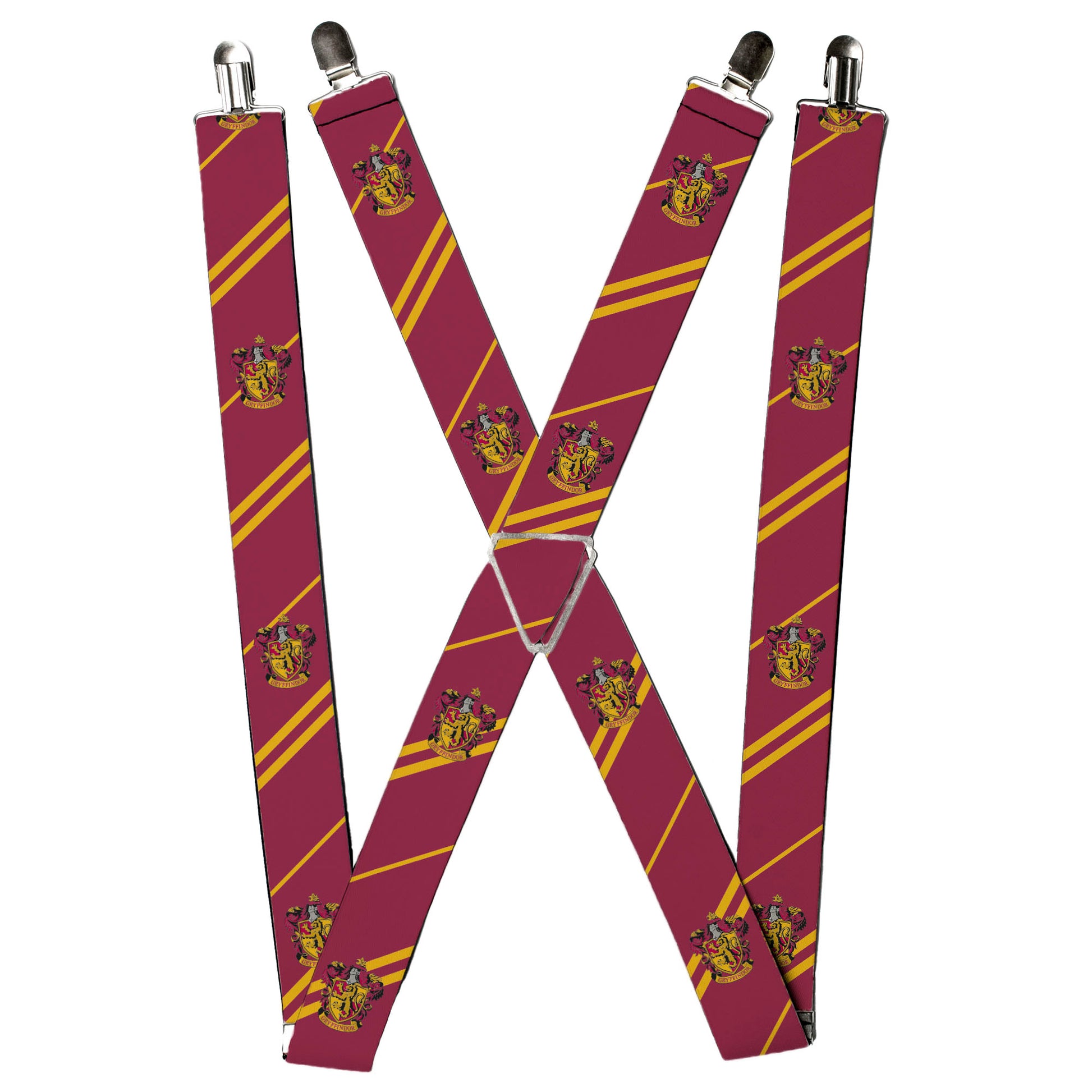 Suspenders - Gryffindor Crest/Stripe2 Burgundy/Gold Suspenders Harry Potter