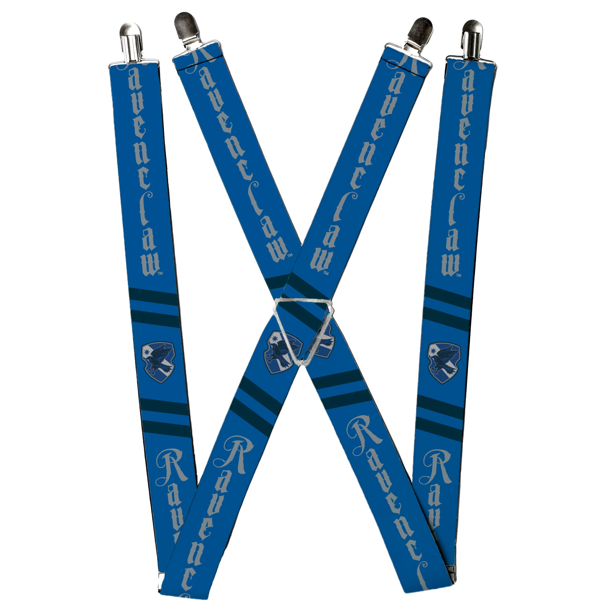 Suspenders - RAVENCLAW Badge/2-Stripe Blue/Black/Gray Suspenders Harry Potter