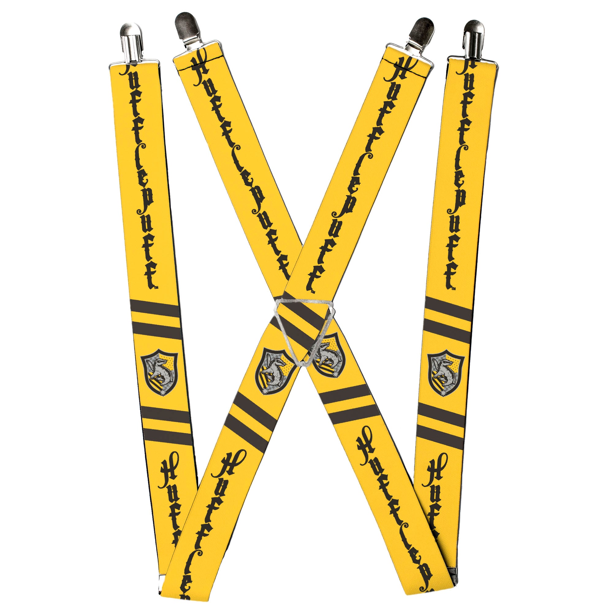 Suspenders - HUFFLEPUFF Badge/2-Stripe Yellow/Black/Grays