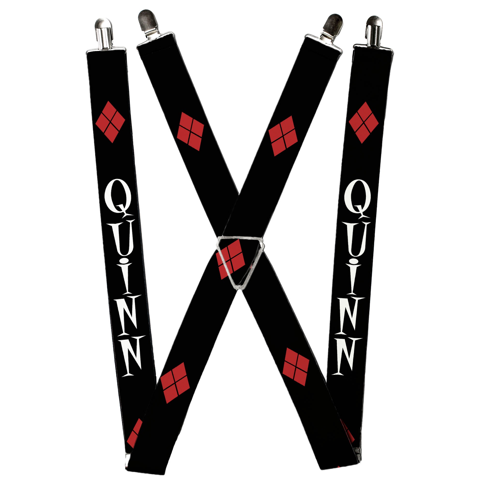 Suspenders - HARLEY/Diamonds Red/Black/White + QUINN/Diamonds Black/Red/White Suspenders DC Comics