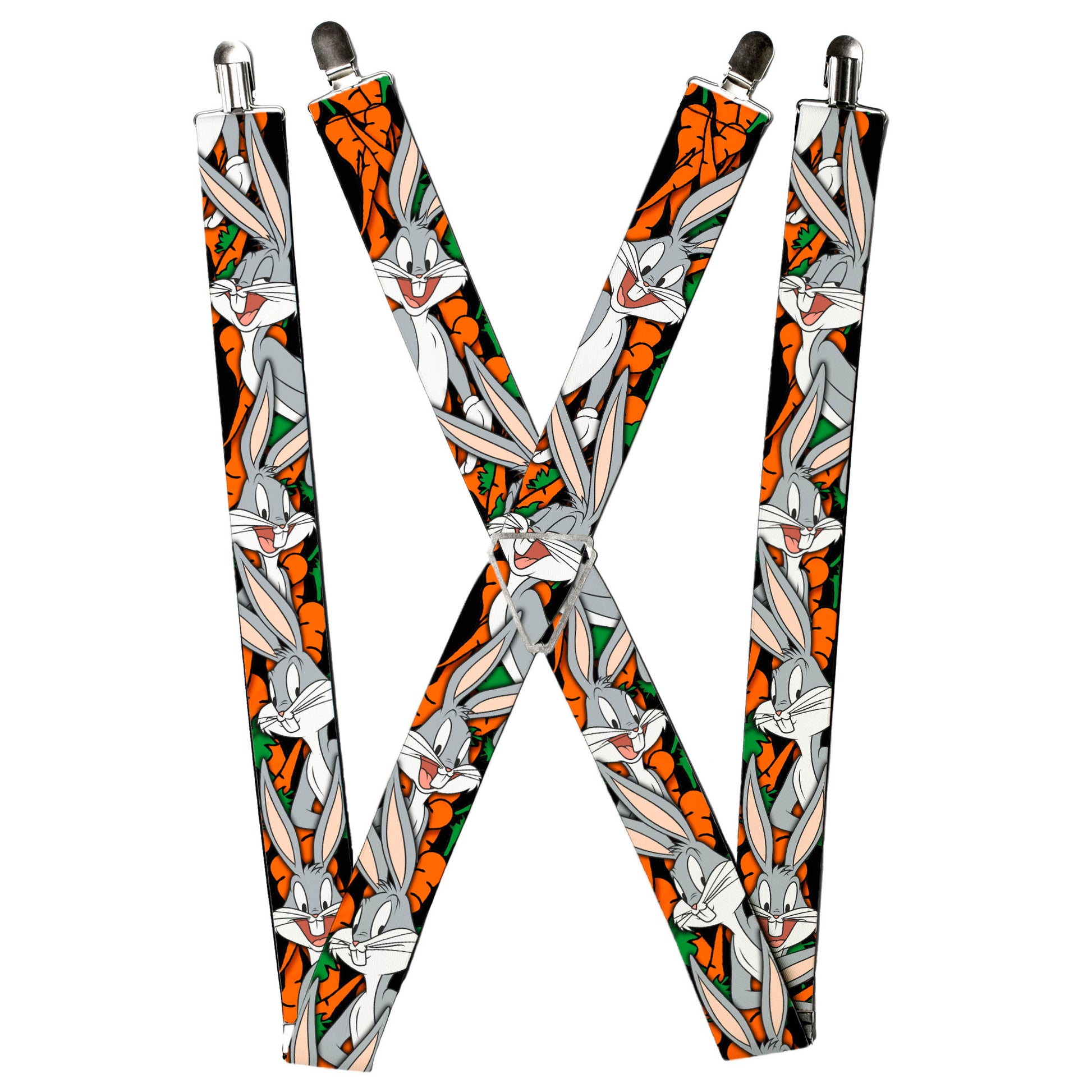 Suspenders - Bugs Bunny Expressions/Carrots Black Suspenders Looney Tunes
