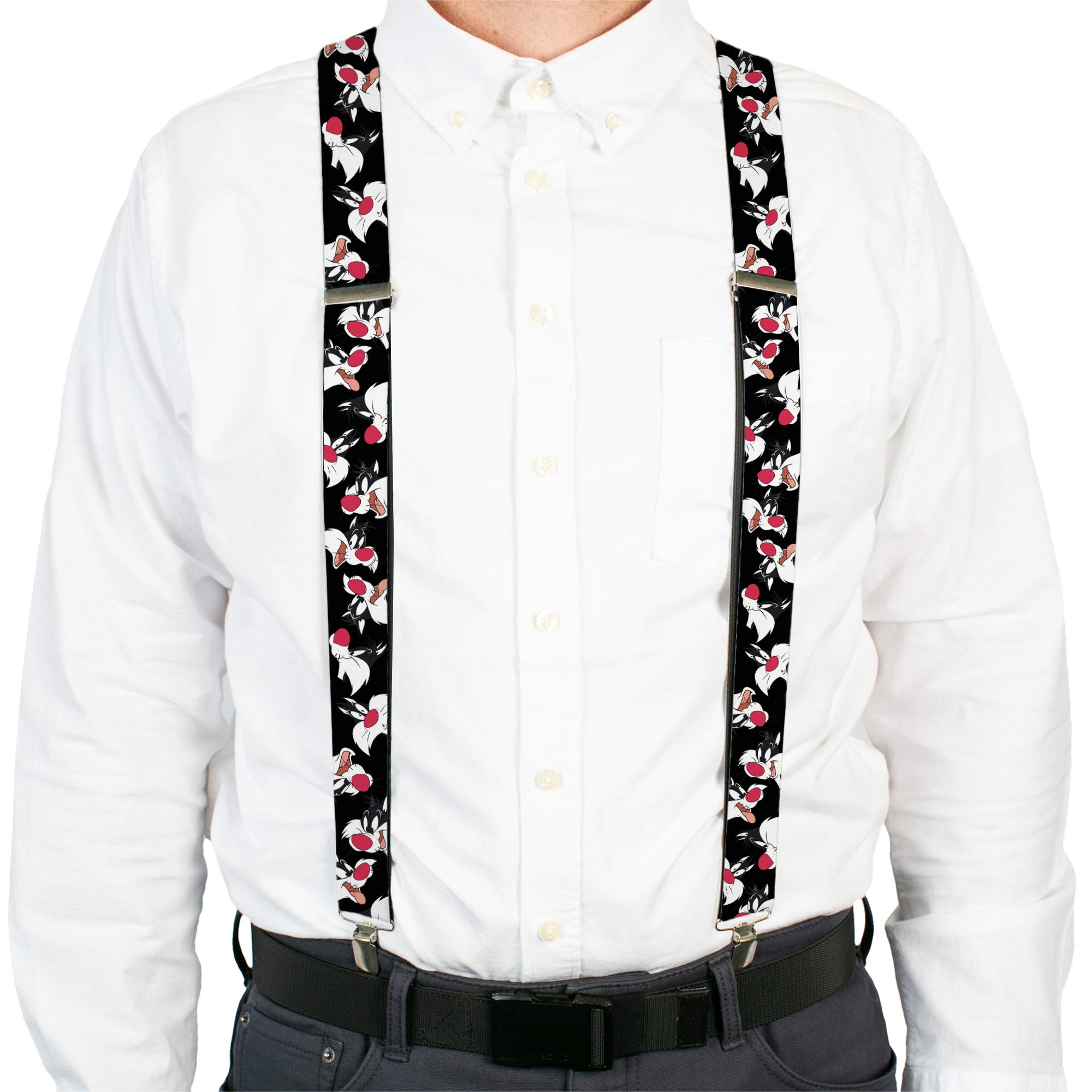 Suspenders - Sylvester the Cat Expressions Scattered Black