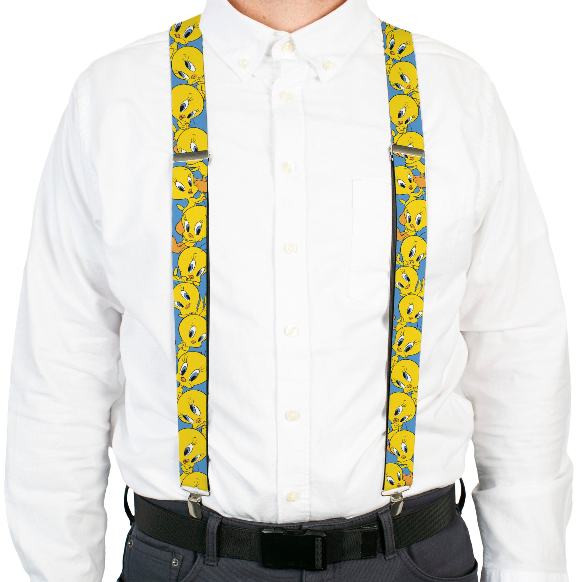 Suspenders - Tweety Bird Poses Baby Blue