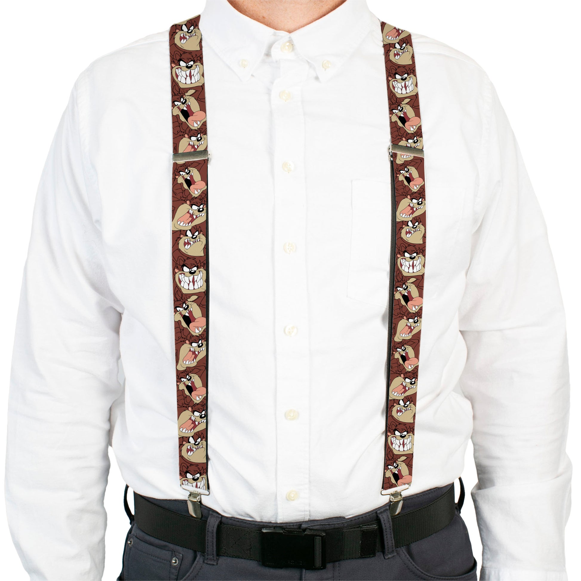Suspenders - Tasmanian Devil Expressions Brown Suspenders Looney Tunes