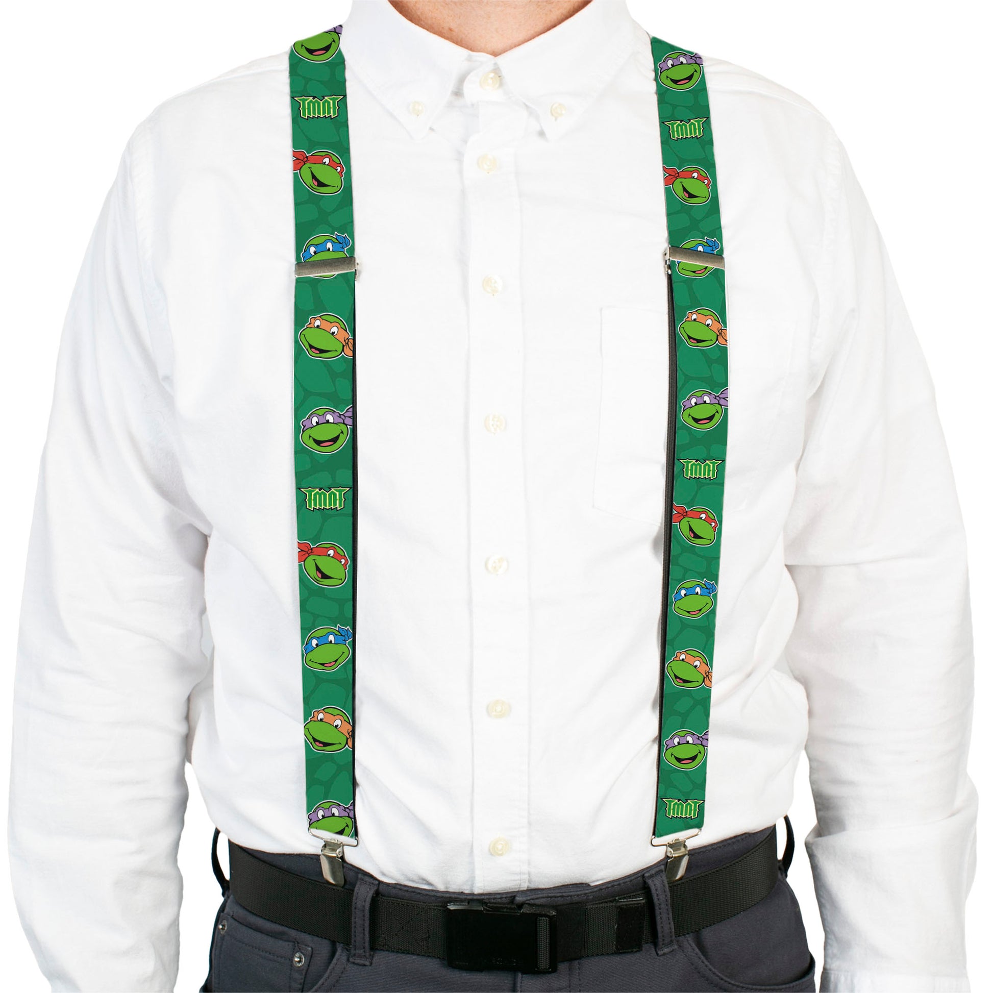 Suspenders - Classic Teenage Mutant Ninja Turtles Turtle Faces/TMNT Green Turtle Shell Suspenders Teenage Mutant Ninja Turtles