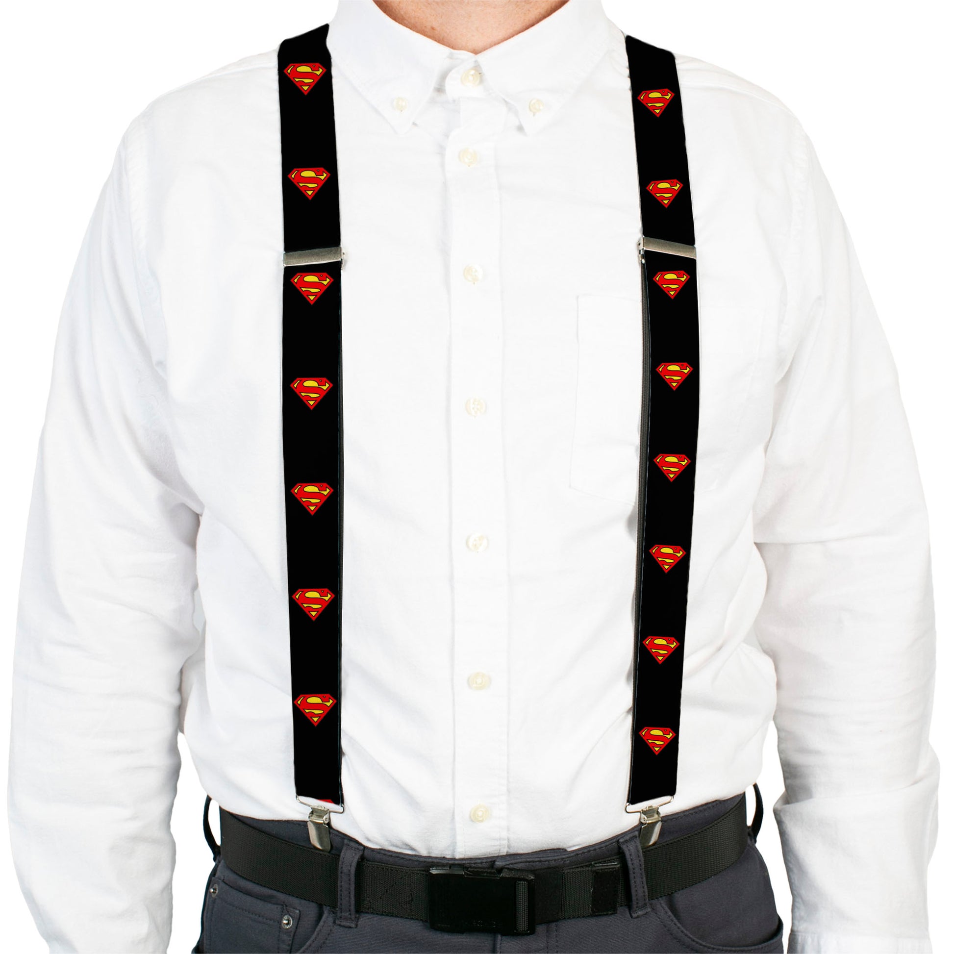 Suspenders - Superman Shield Black Suspenders DC Comics