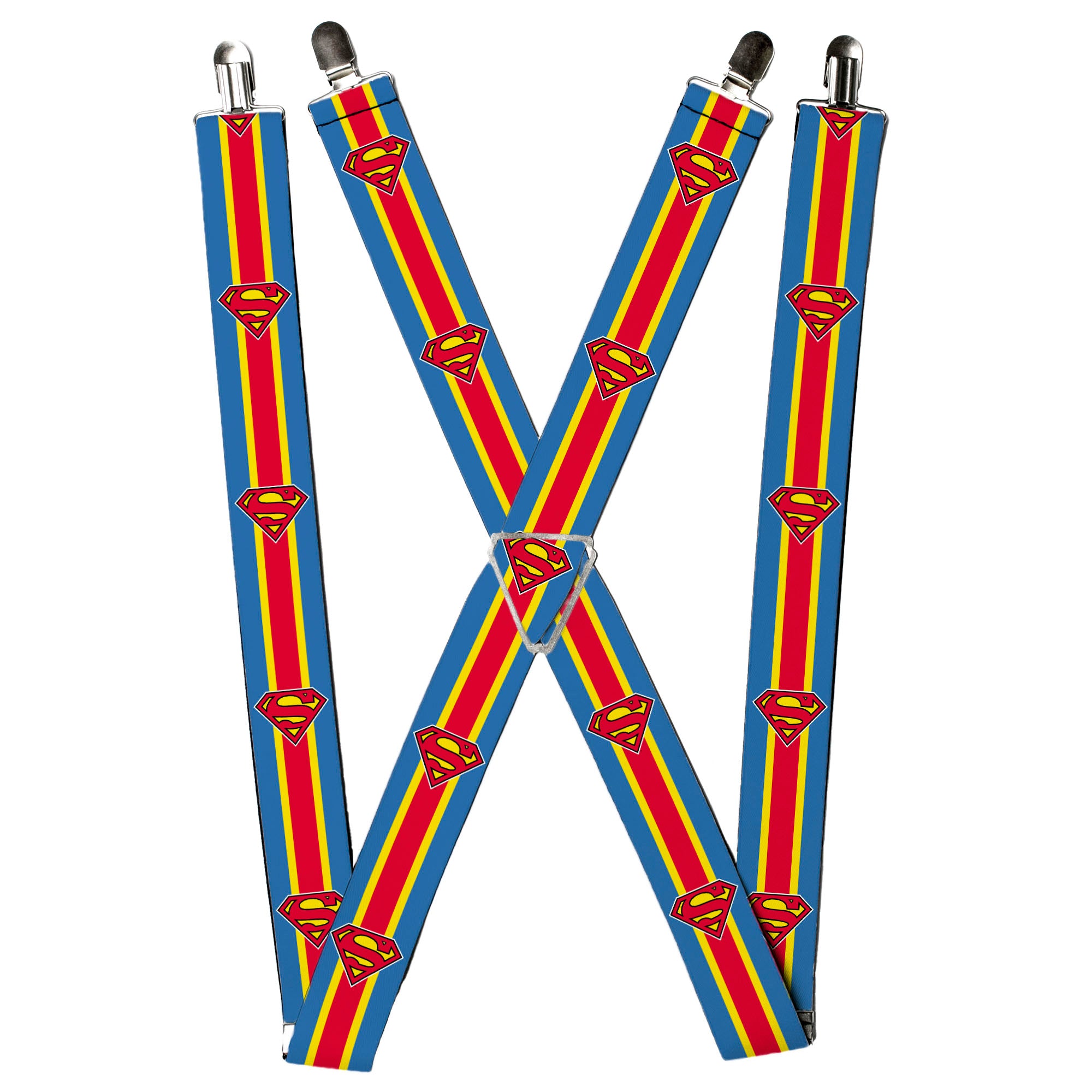 Suspenders - Superman Shield/Stripe Blue/Yellow/Red